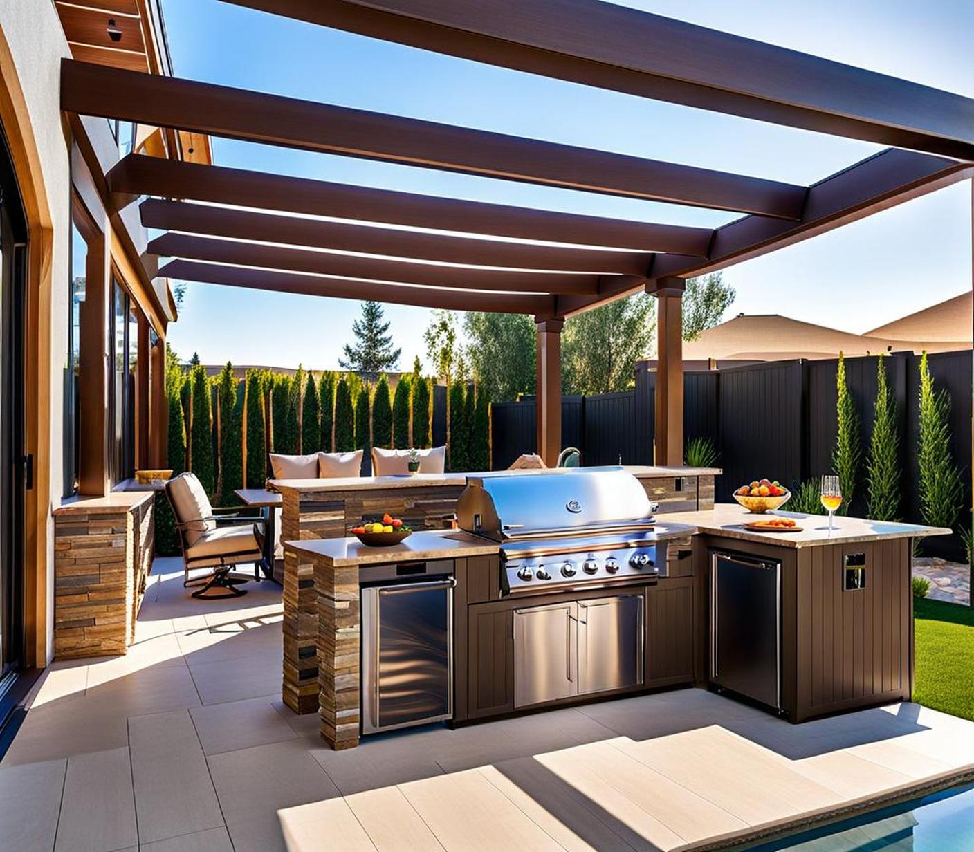 covered outdoor kitchen structures