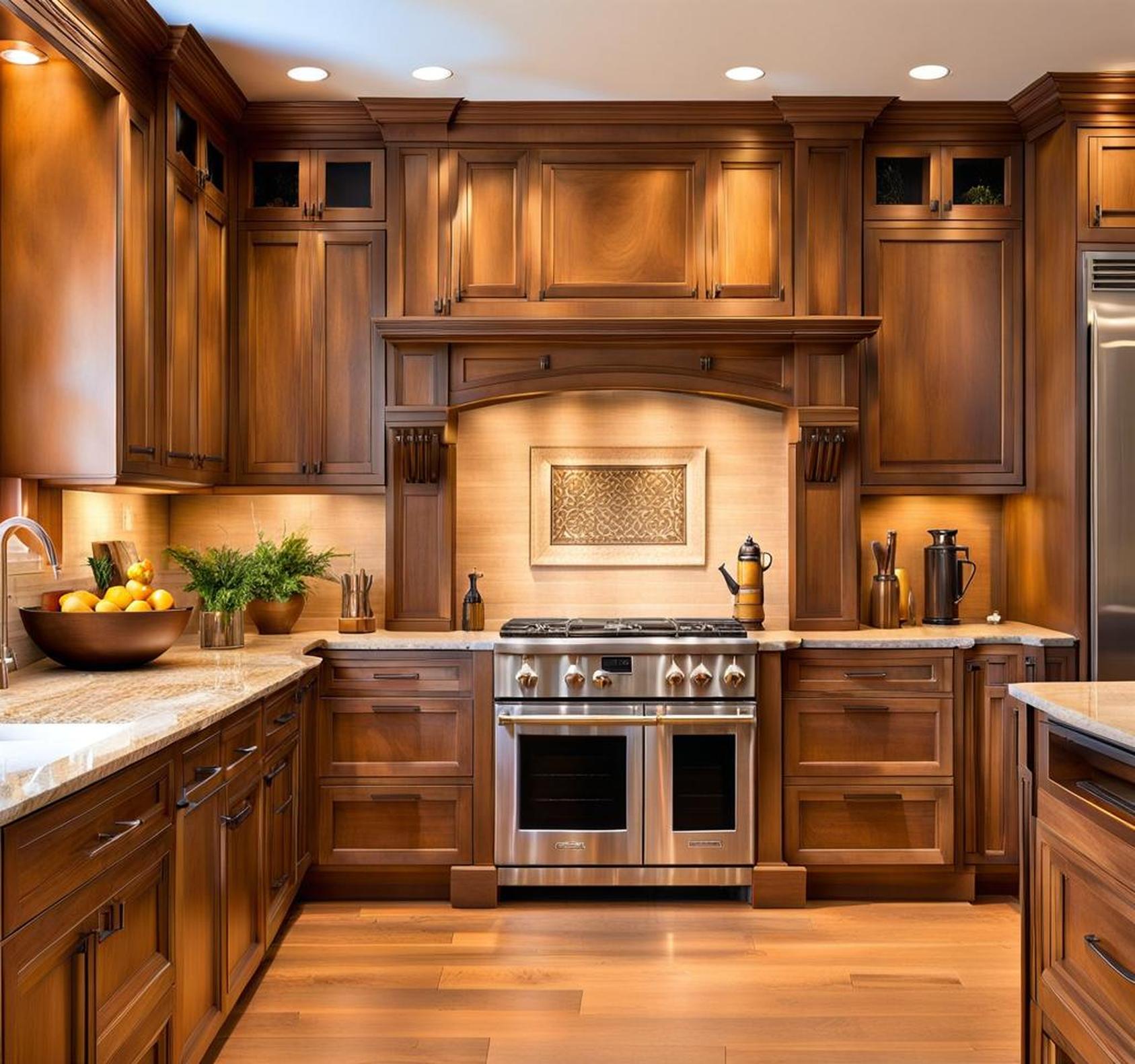 natural wood color kitchen cabinets
