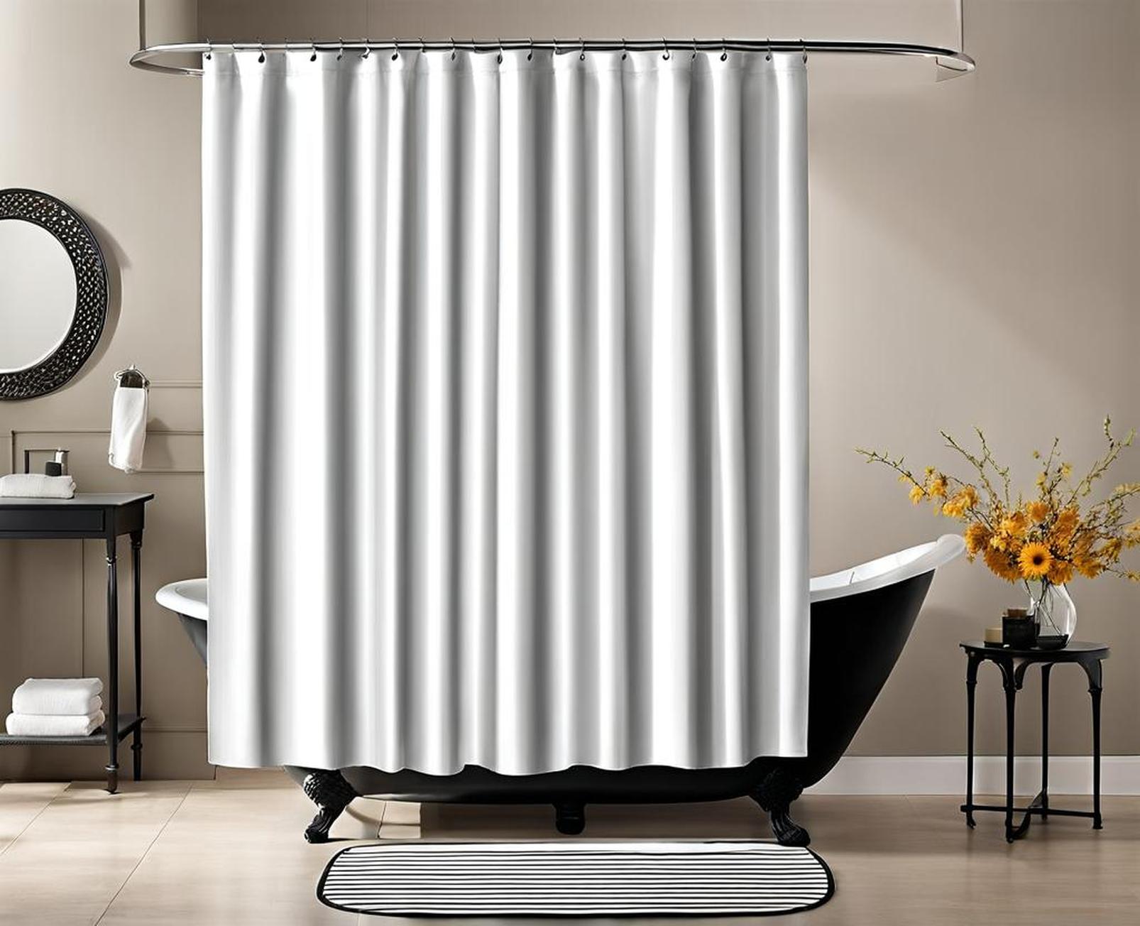 black amd white shower curtain