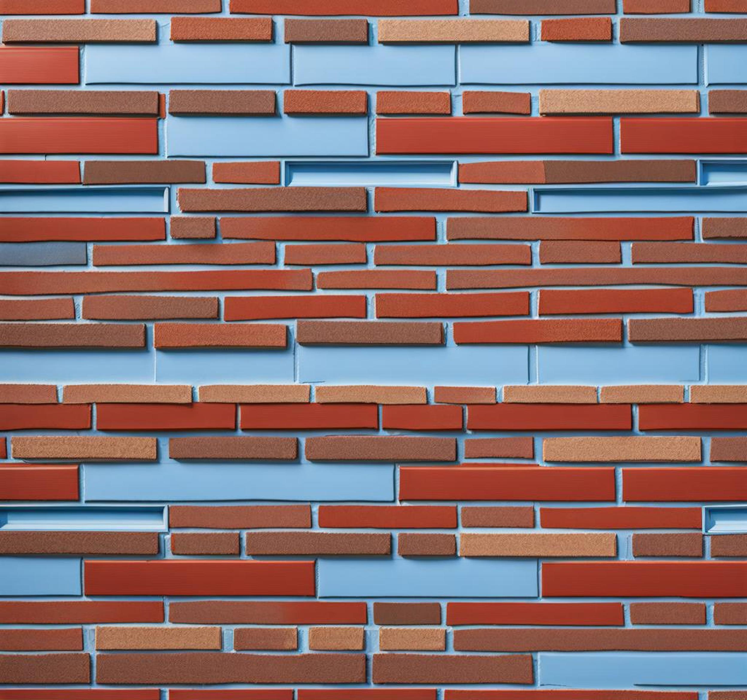 blue siding with red brick
