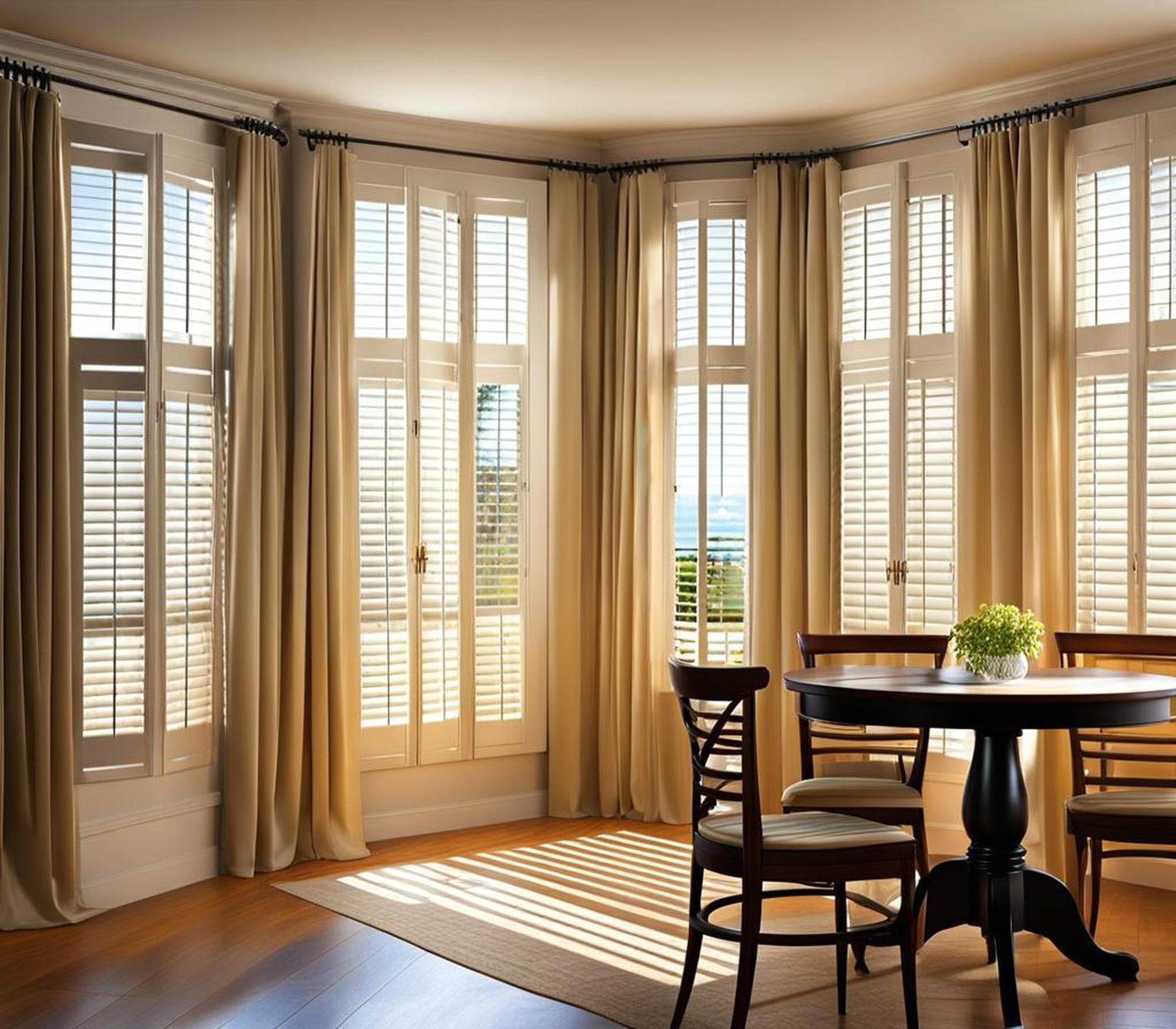 cafe shutters with curtains