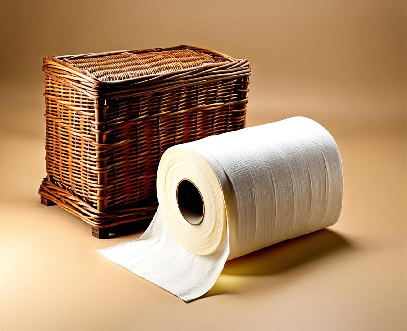 wicker basket toilet paper holder