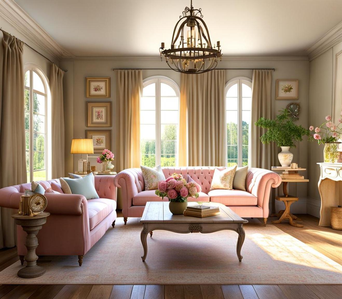 shabby chic french country living room