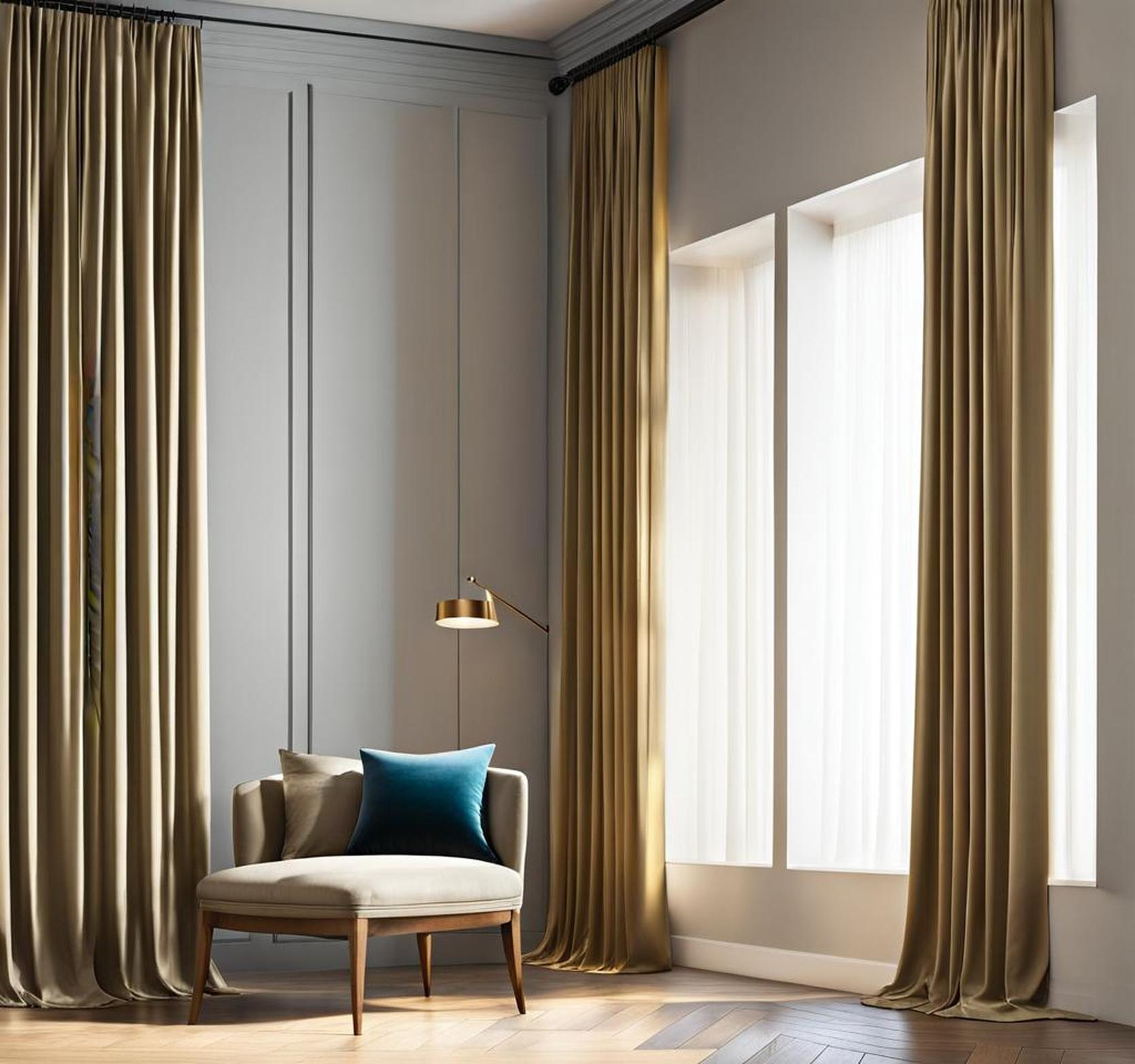 curtains on wall without window