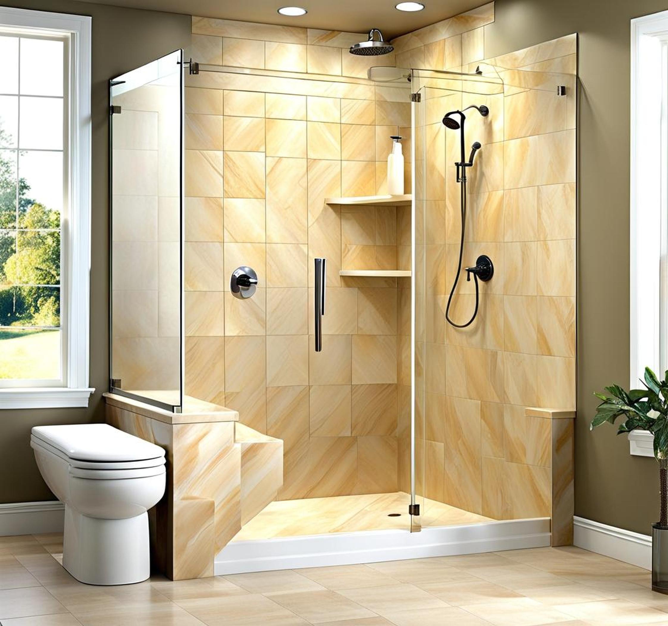 acrylic shower walls that look like tile