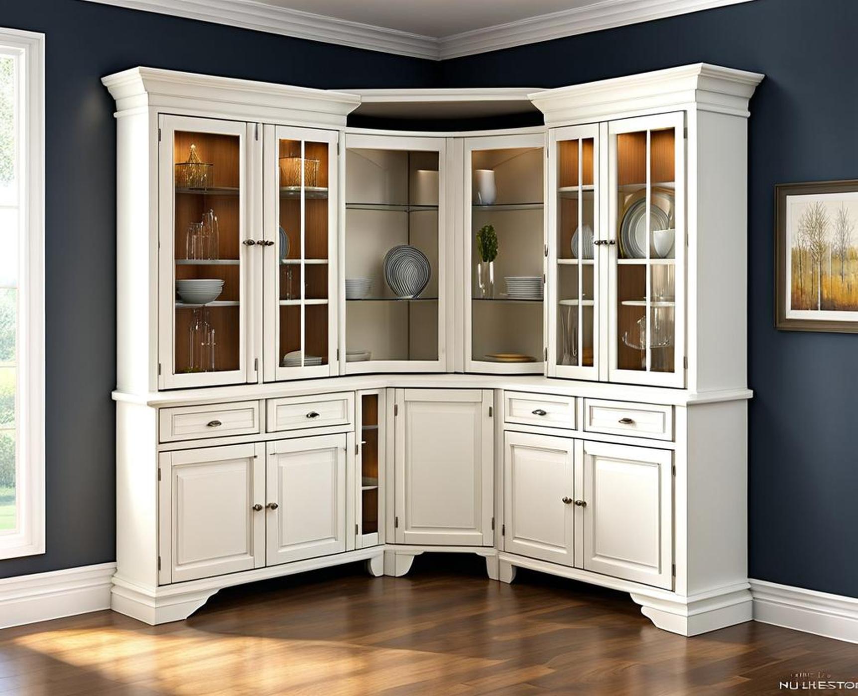 Customize Your Dining Room With a White Corner Hutch