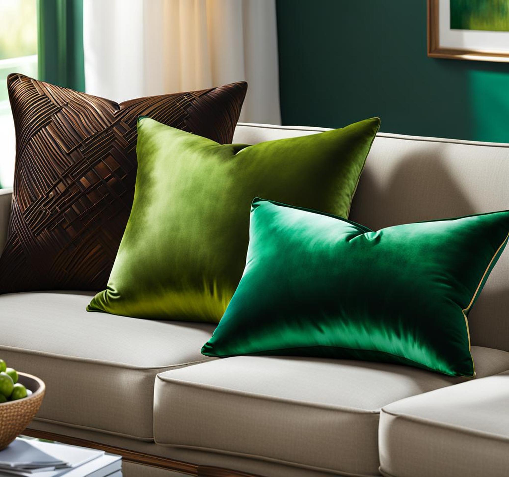 emerald green accent pillows