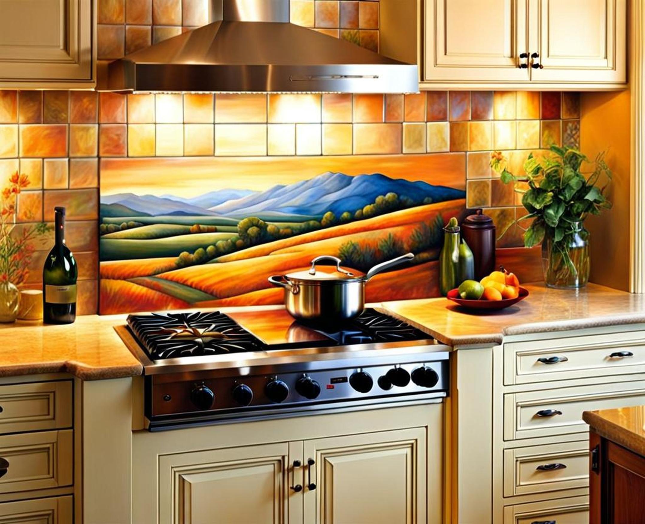tile mural kitchen backsplash ideas