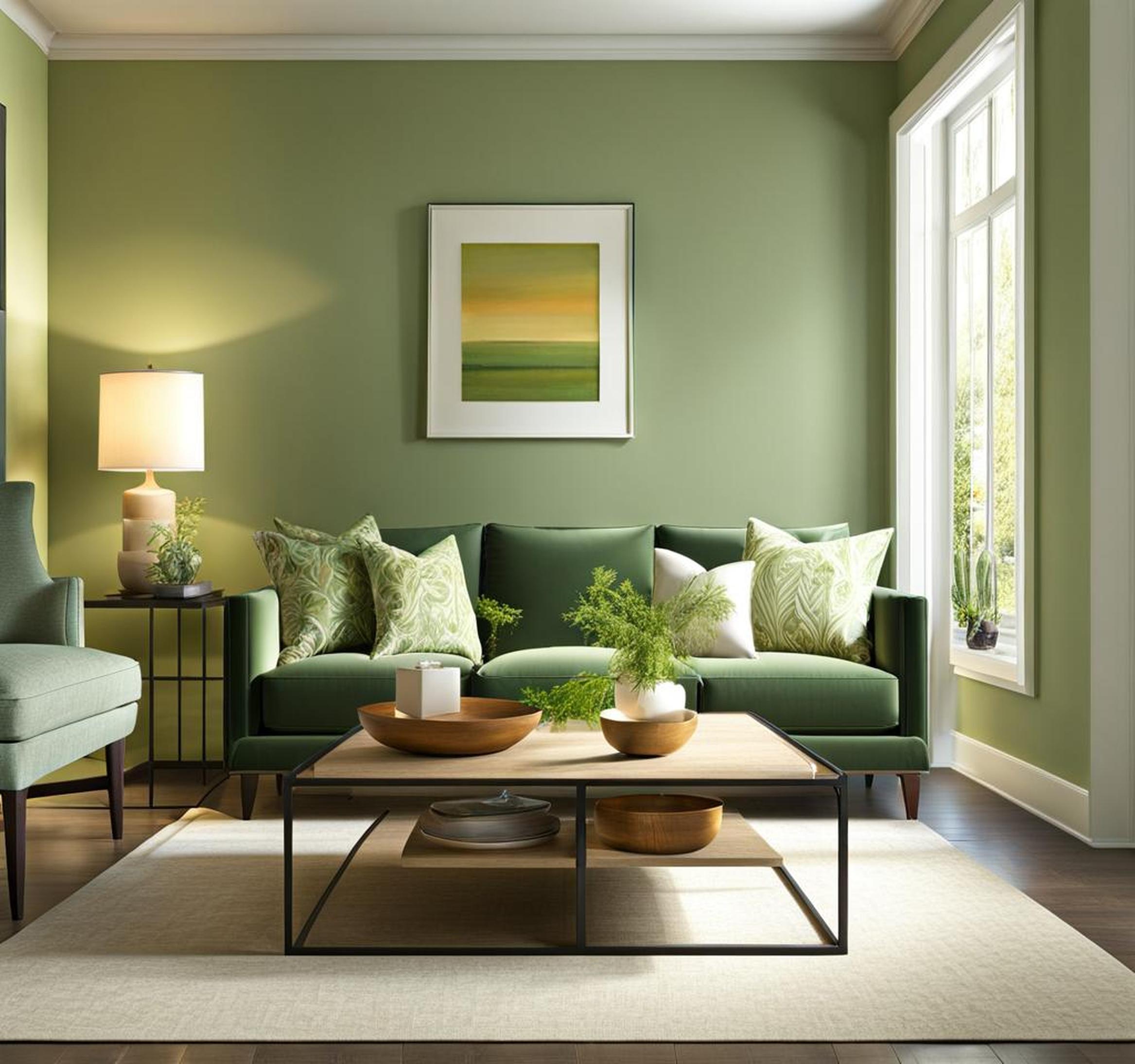 sage green living room walls