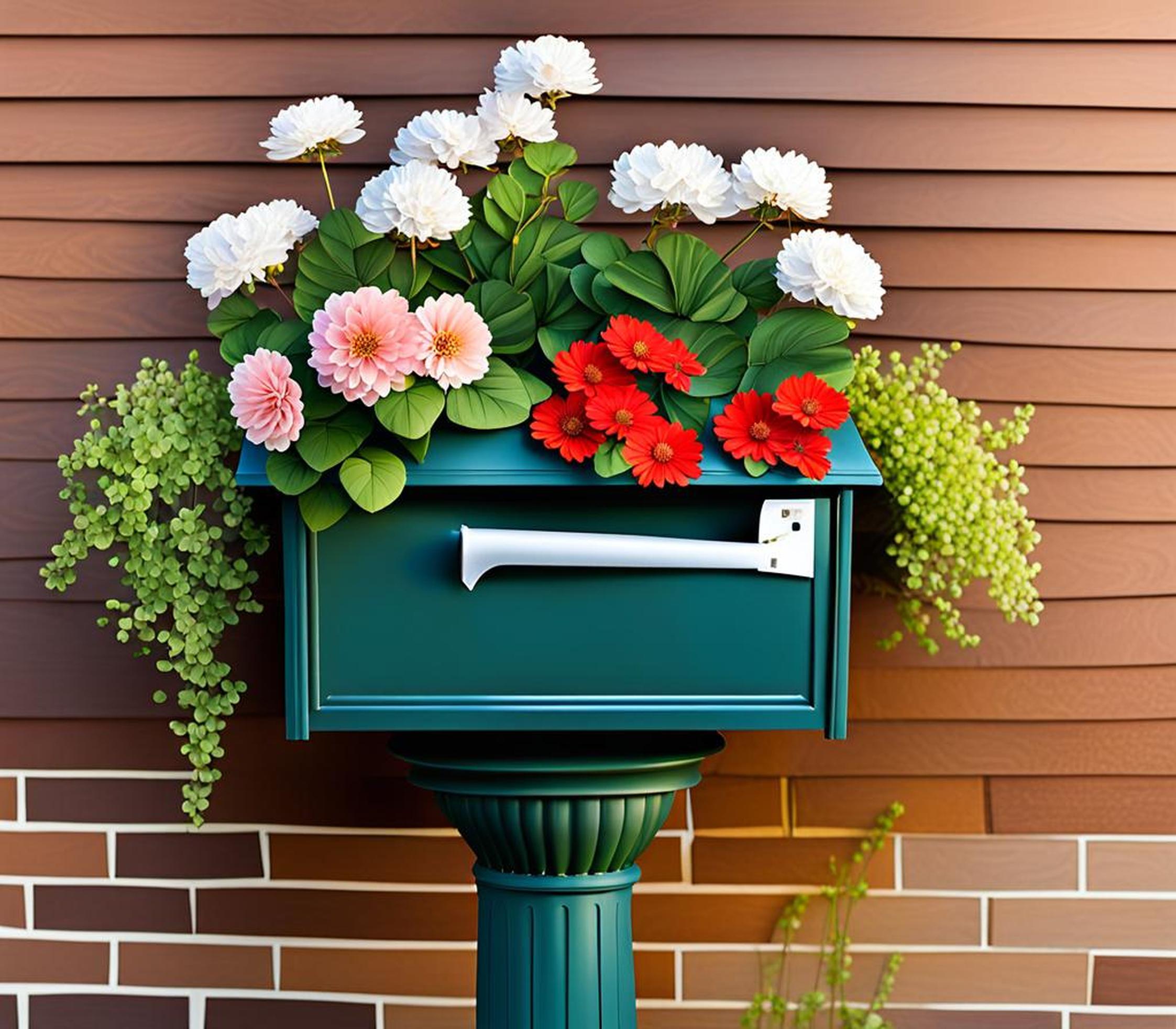 mailbox in flower pot