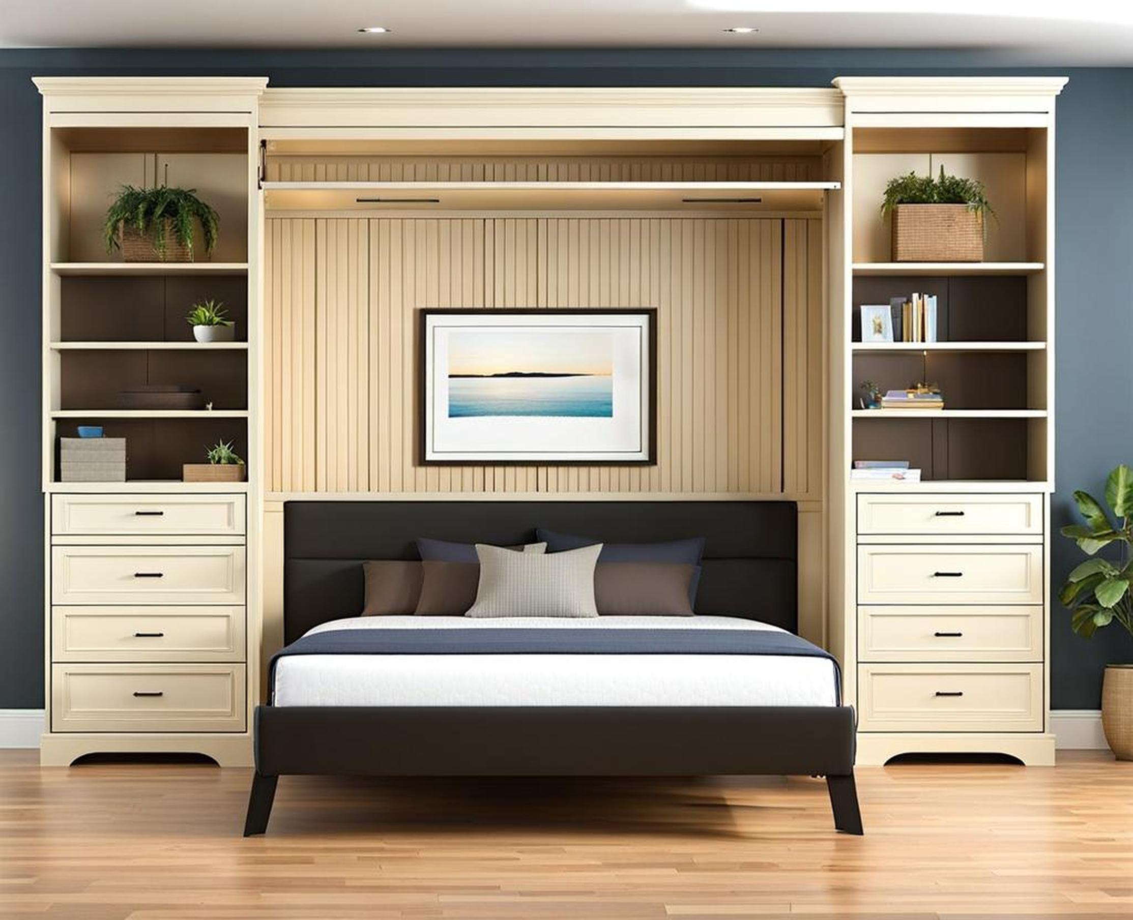 queen size murphy bed dimensions