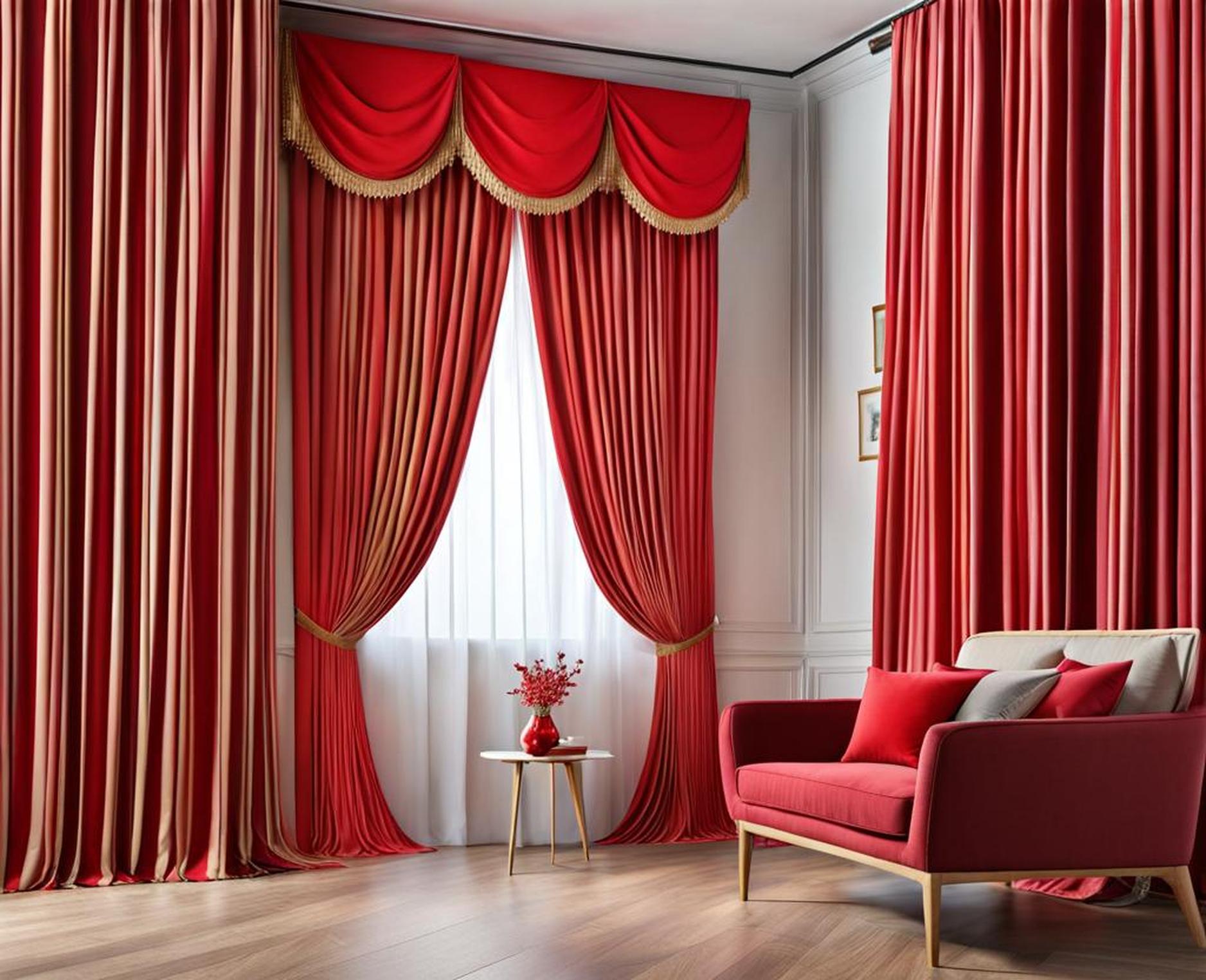 curtains with red accents