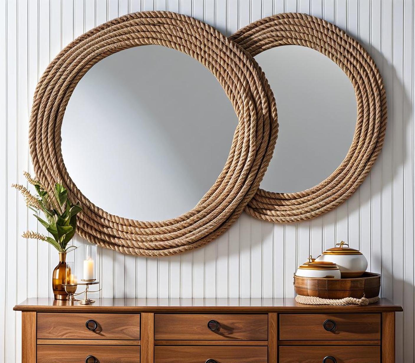 nautical mirrors with rope