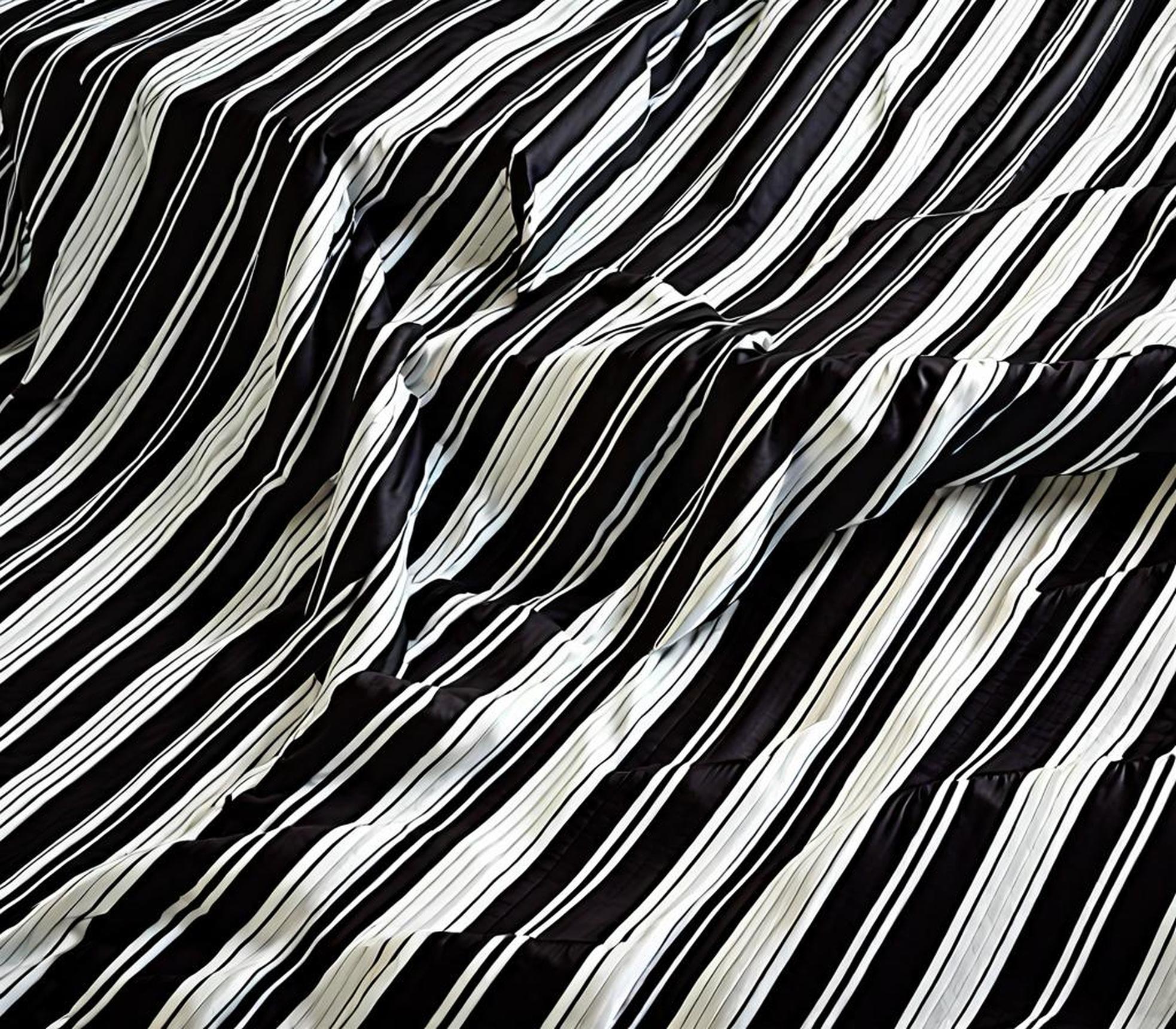 black and white striped bed skirt