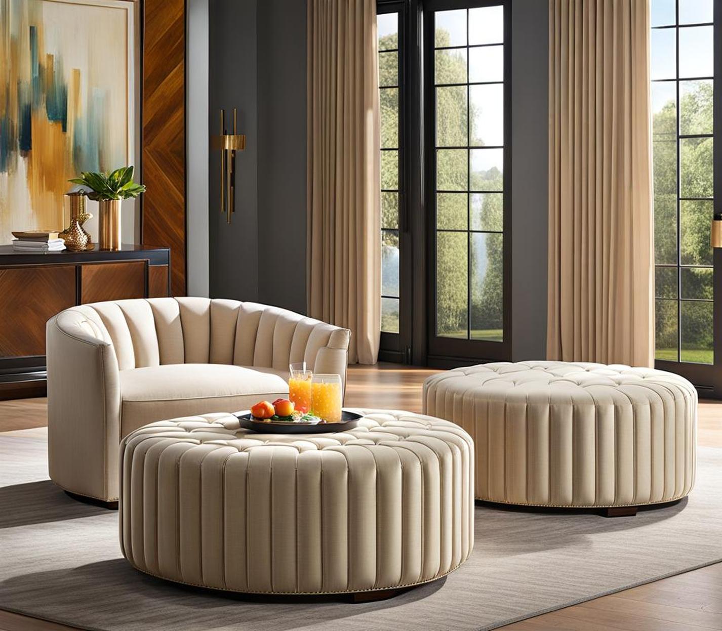 cocktail ottoman with waterfall table