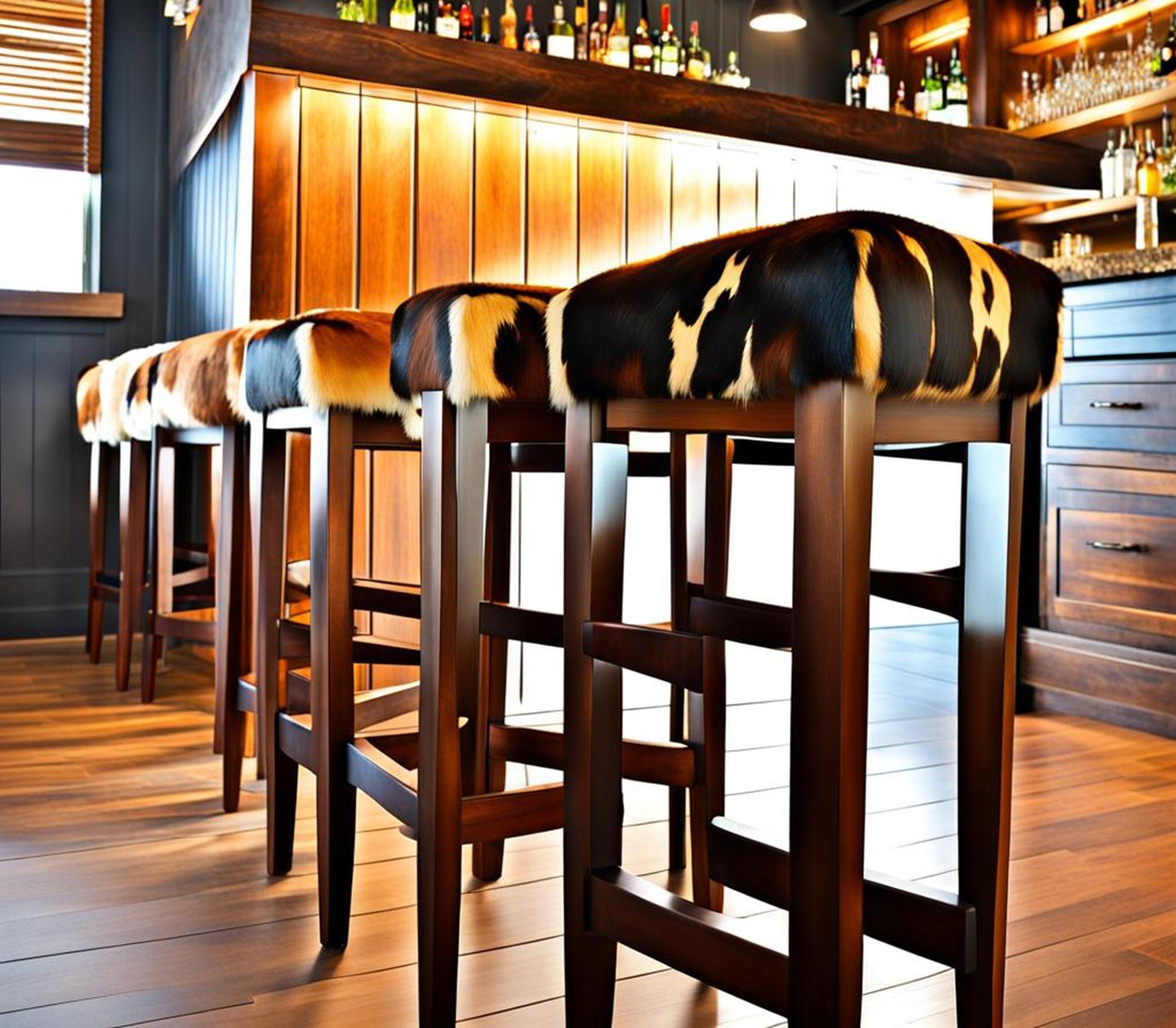 rustic cowhide bar stools