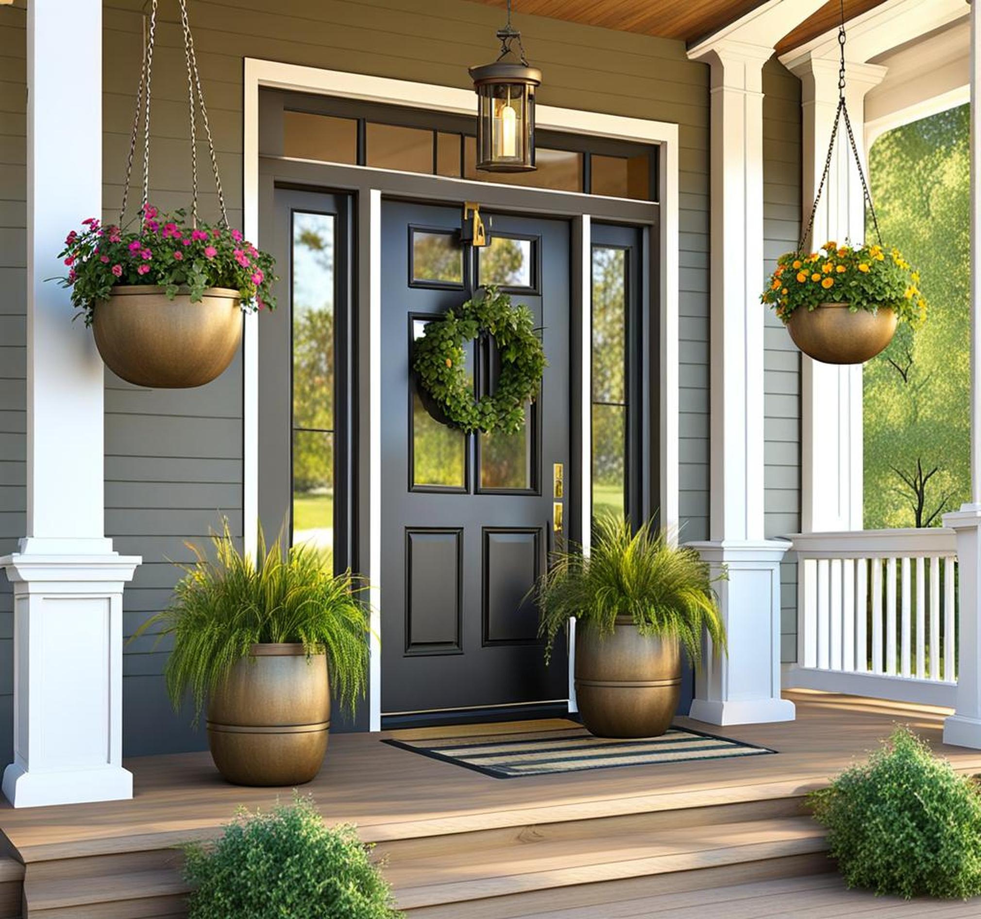 hanging planters front porch