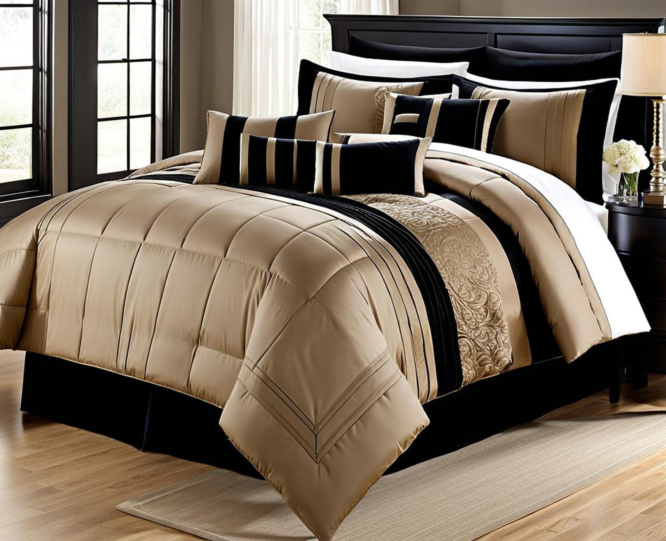 black and taupe comforter sets