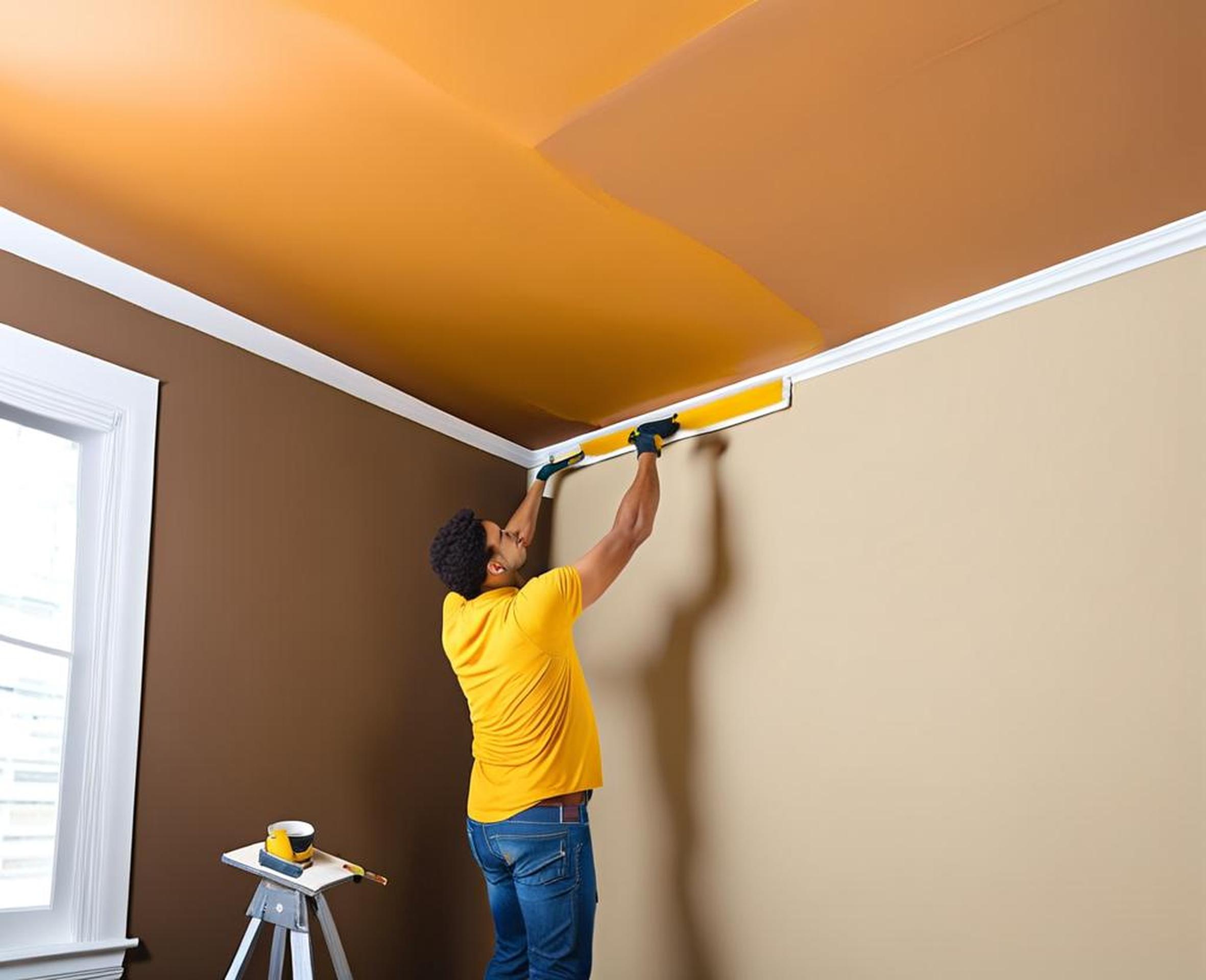 how to paint straight lines between wall and ceiling