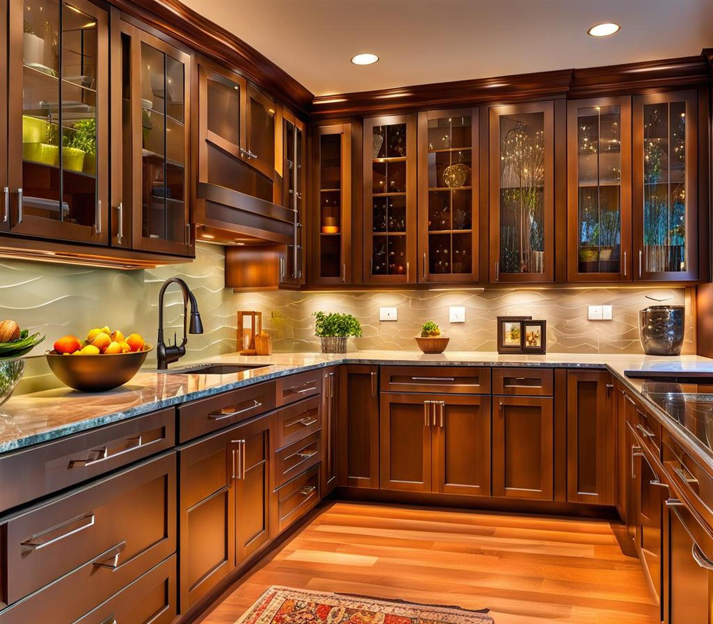 decor for glass kitchen cabinets