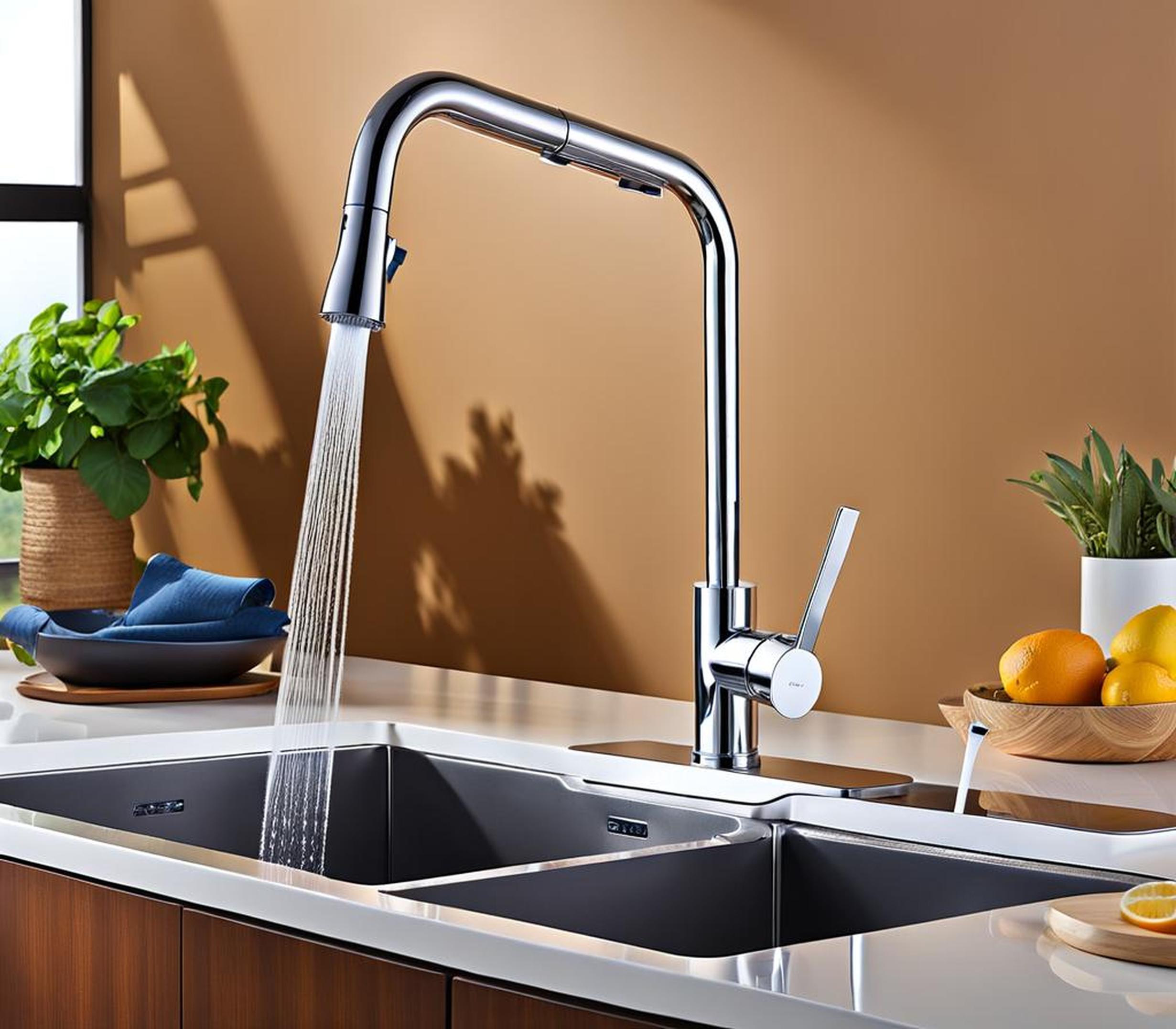 kitchen faucet with water filter built in