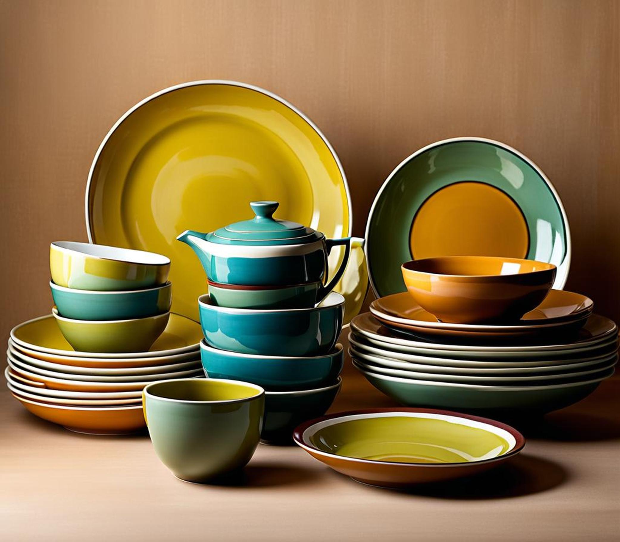 mid century modern dinnerware sets