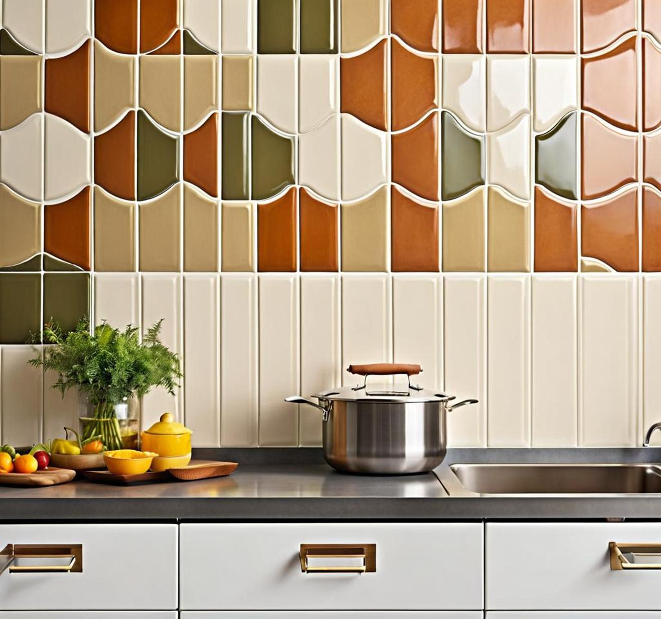 mid century modern kitchen backsplash tile