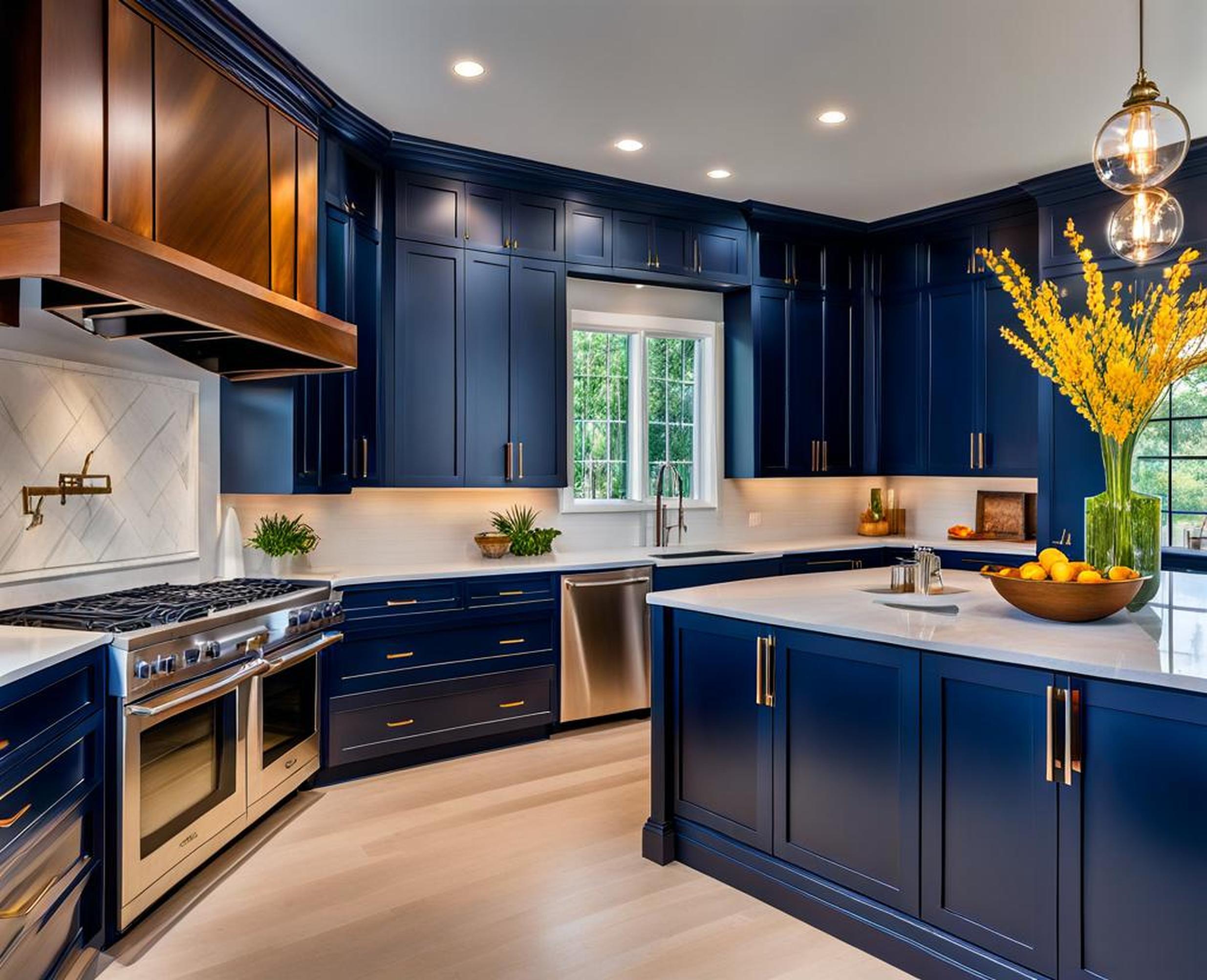 navy blue kitchen cabinets ideas