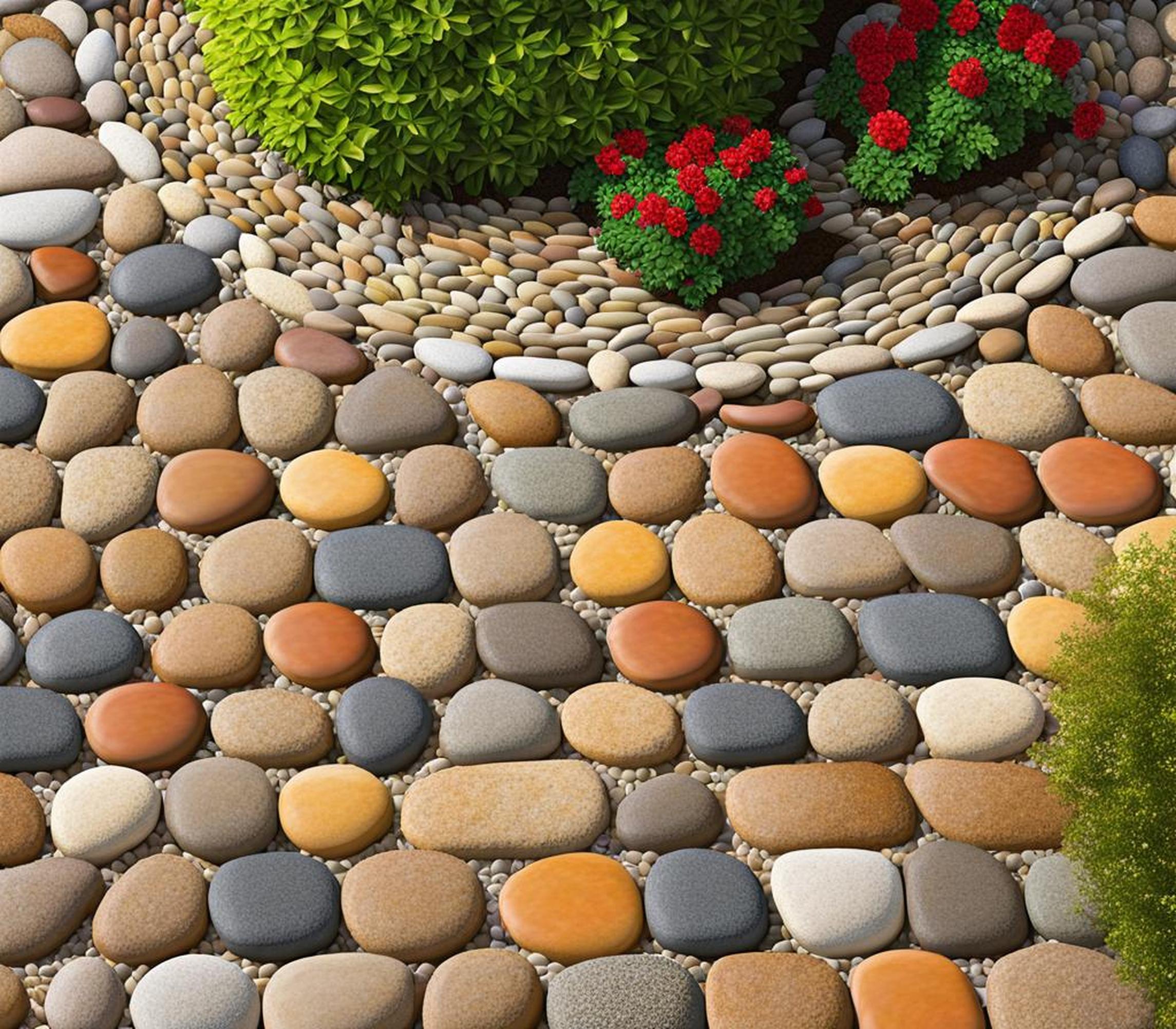 garden designs with pebbles and pavers