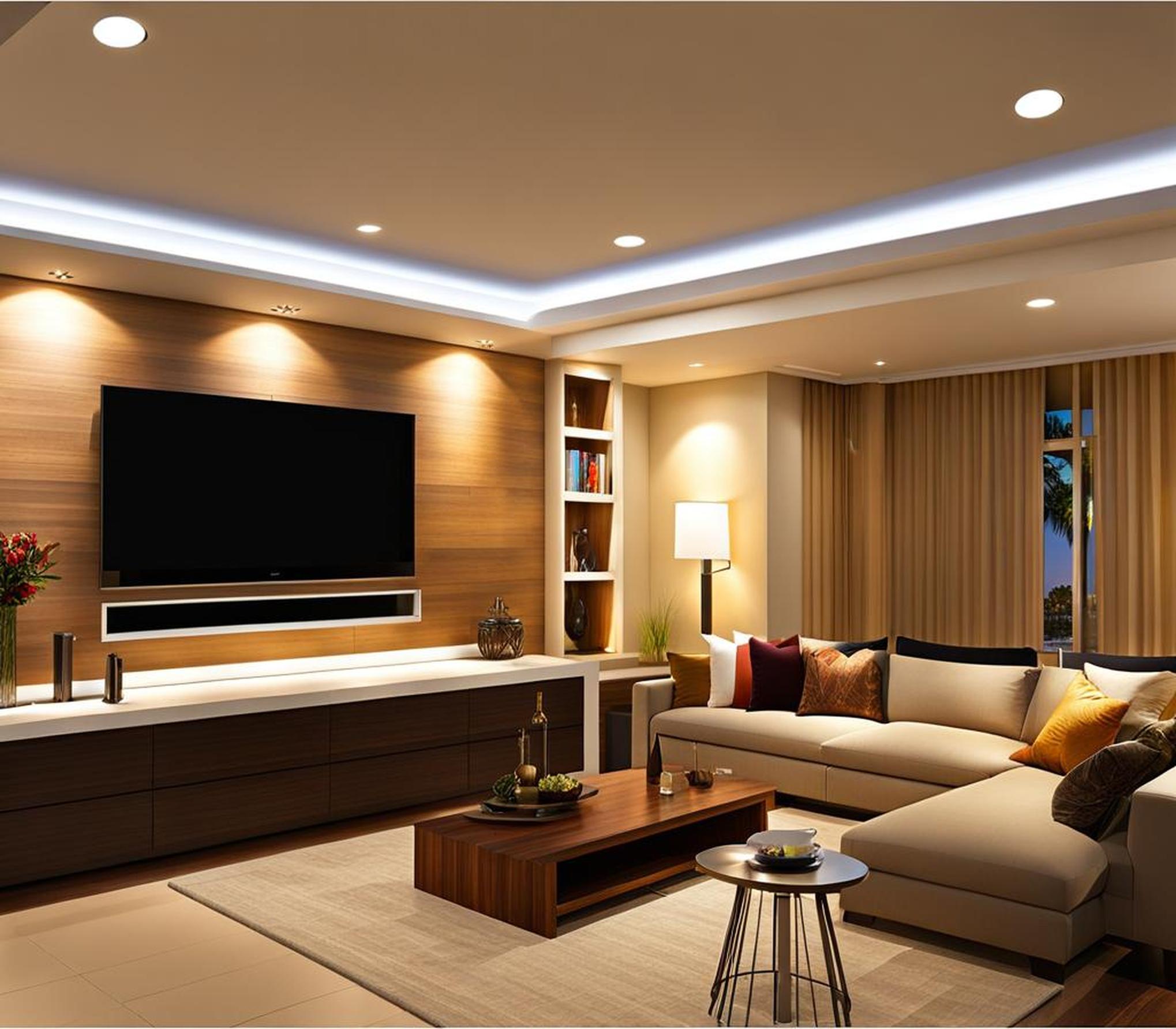 living room recessed light layout