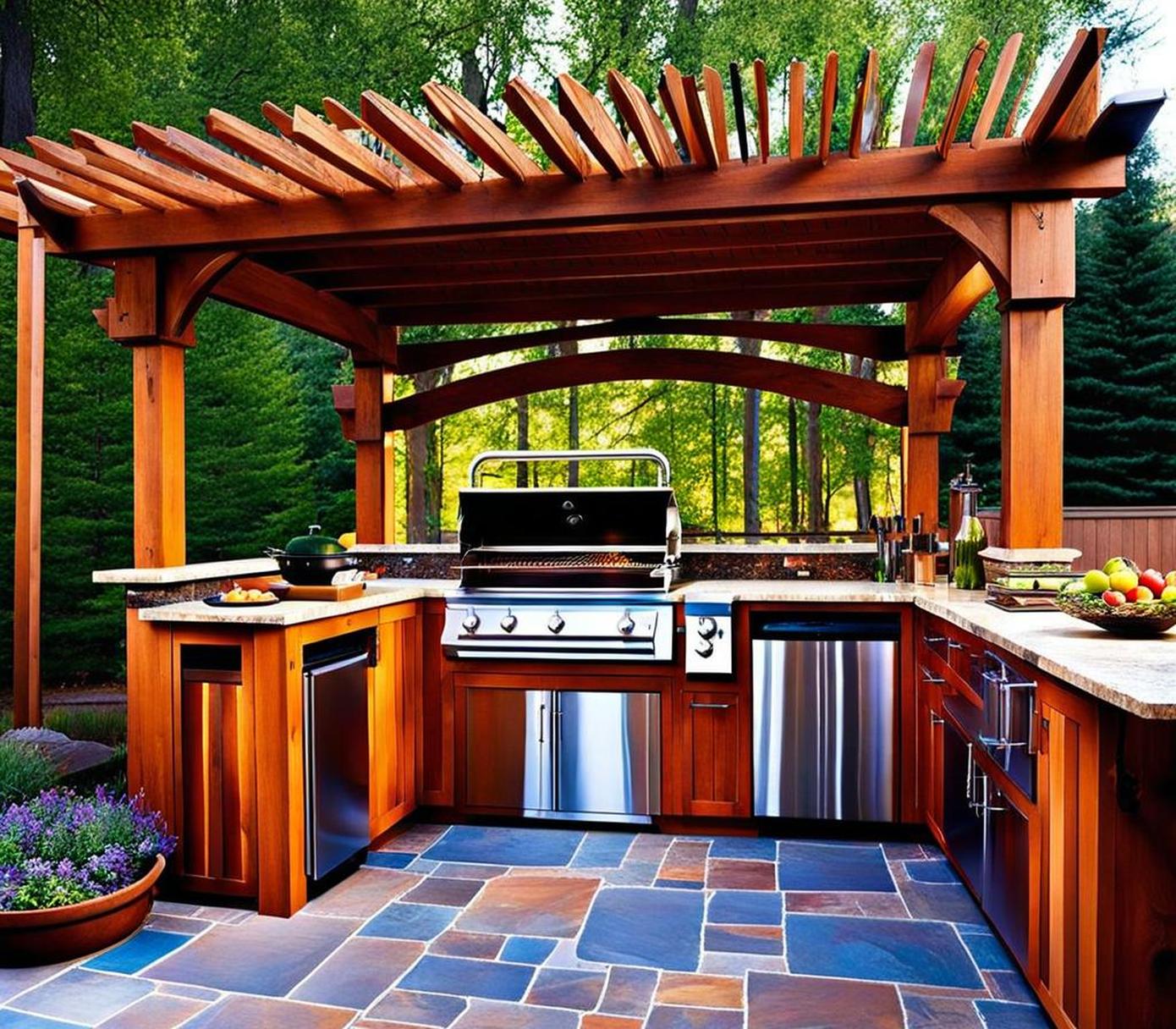 rustic outdoor kitchen ideas on a budget