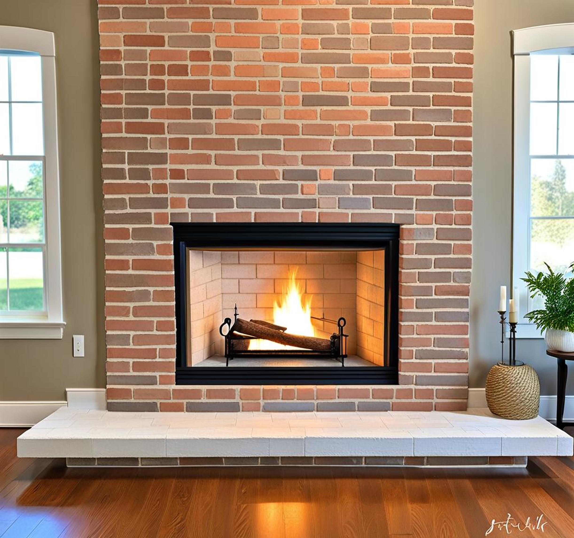 how to white wash a brick fireplace