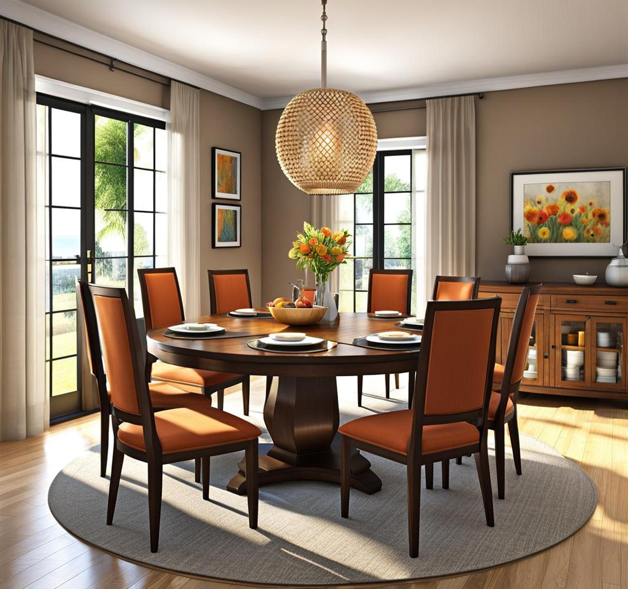 round kitchen table and chairs for 6