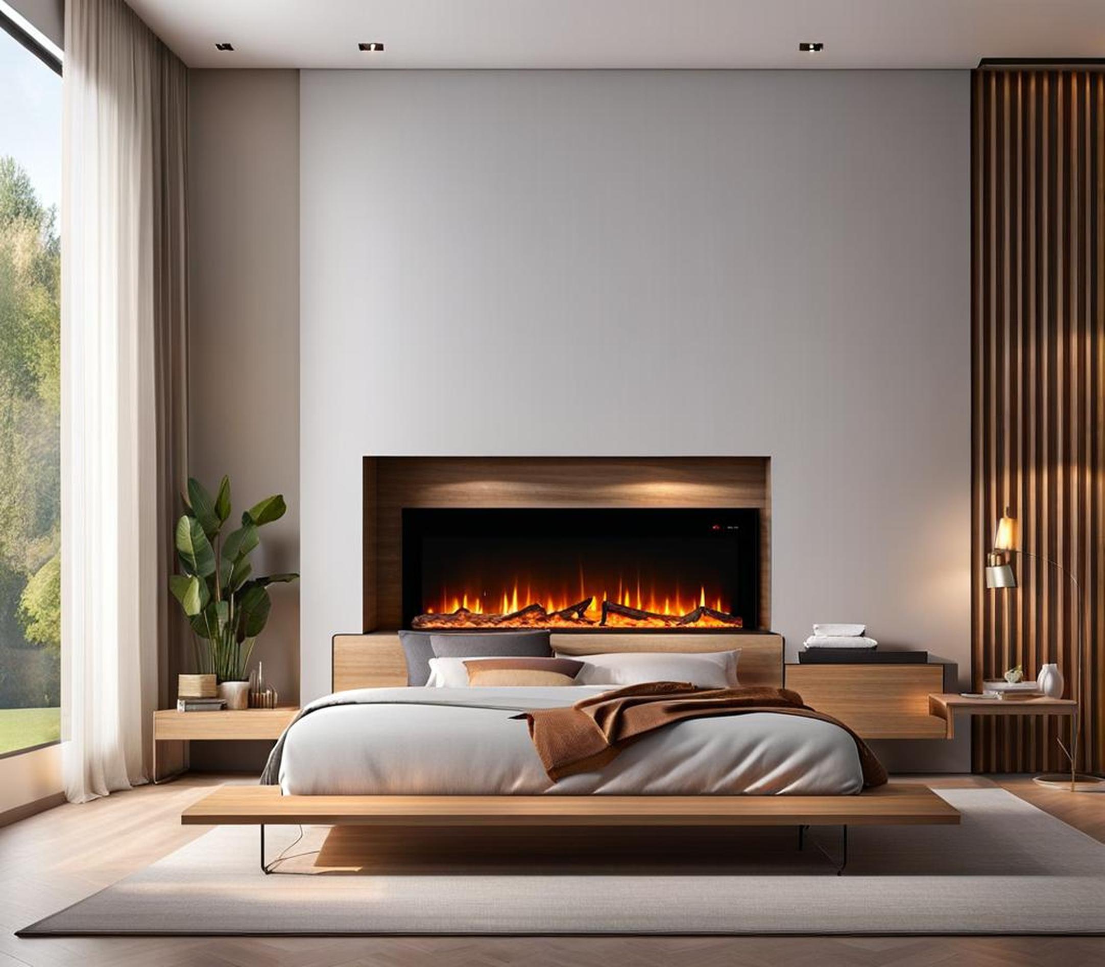 bedroom electric fireplace ideas