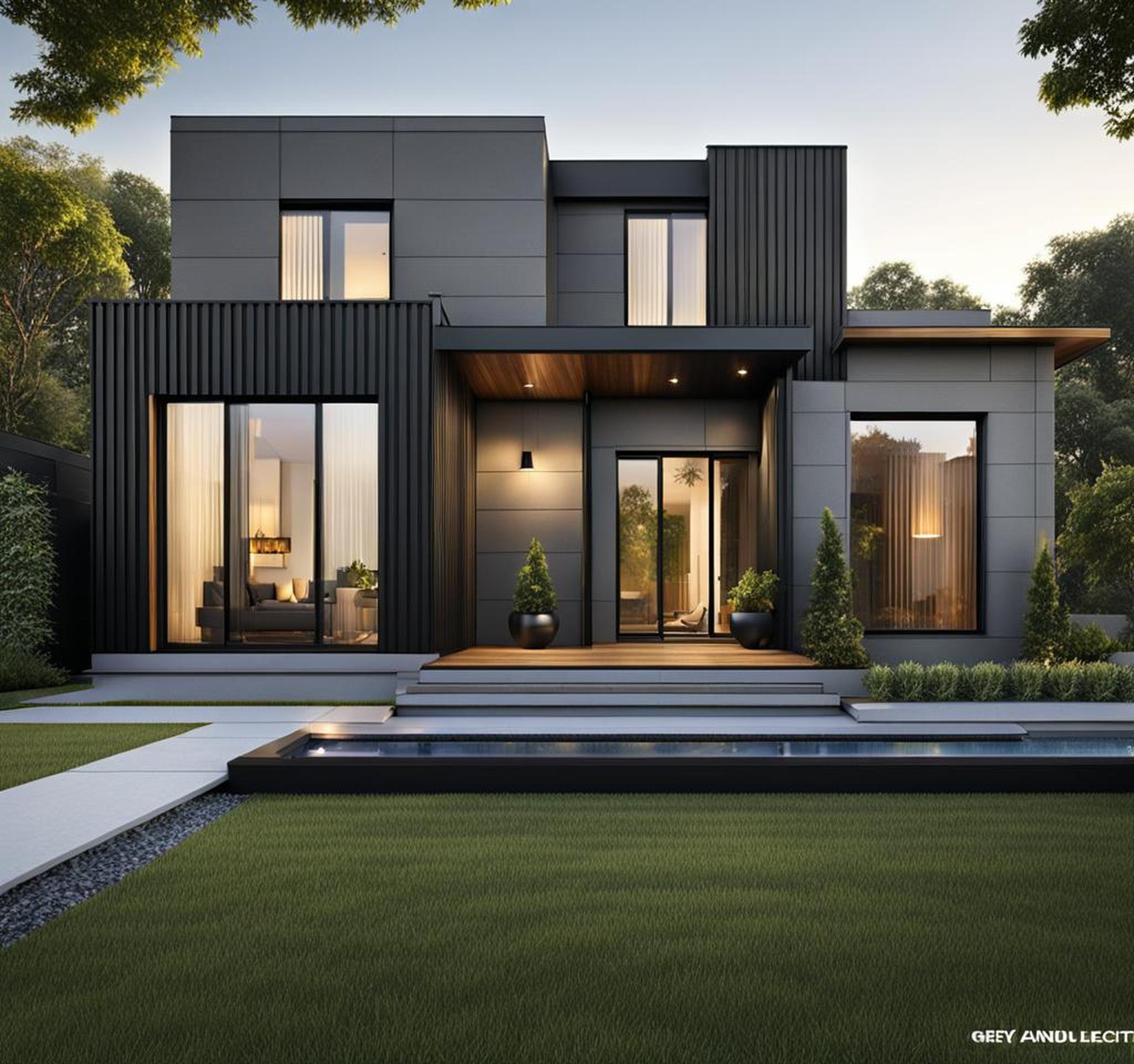 grey and black house exterior