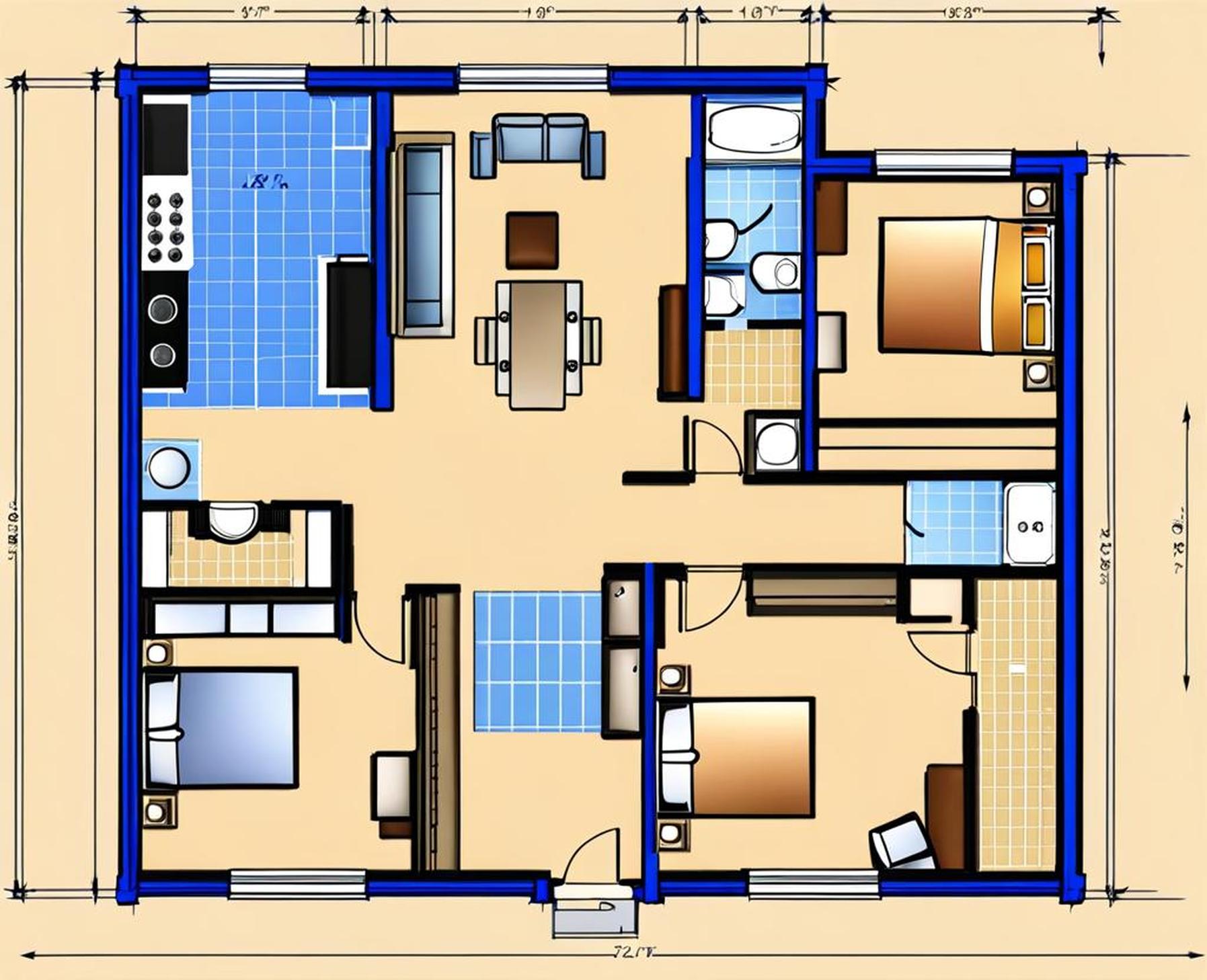 blueprint 4 bedroom house