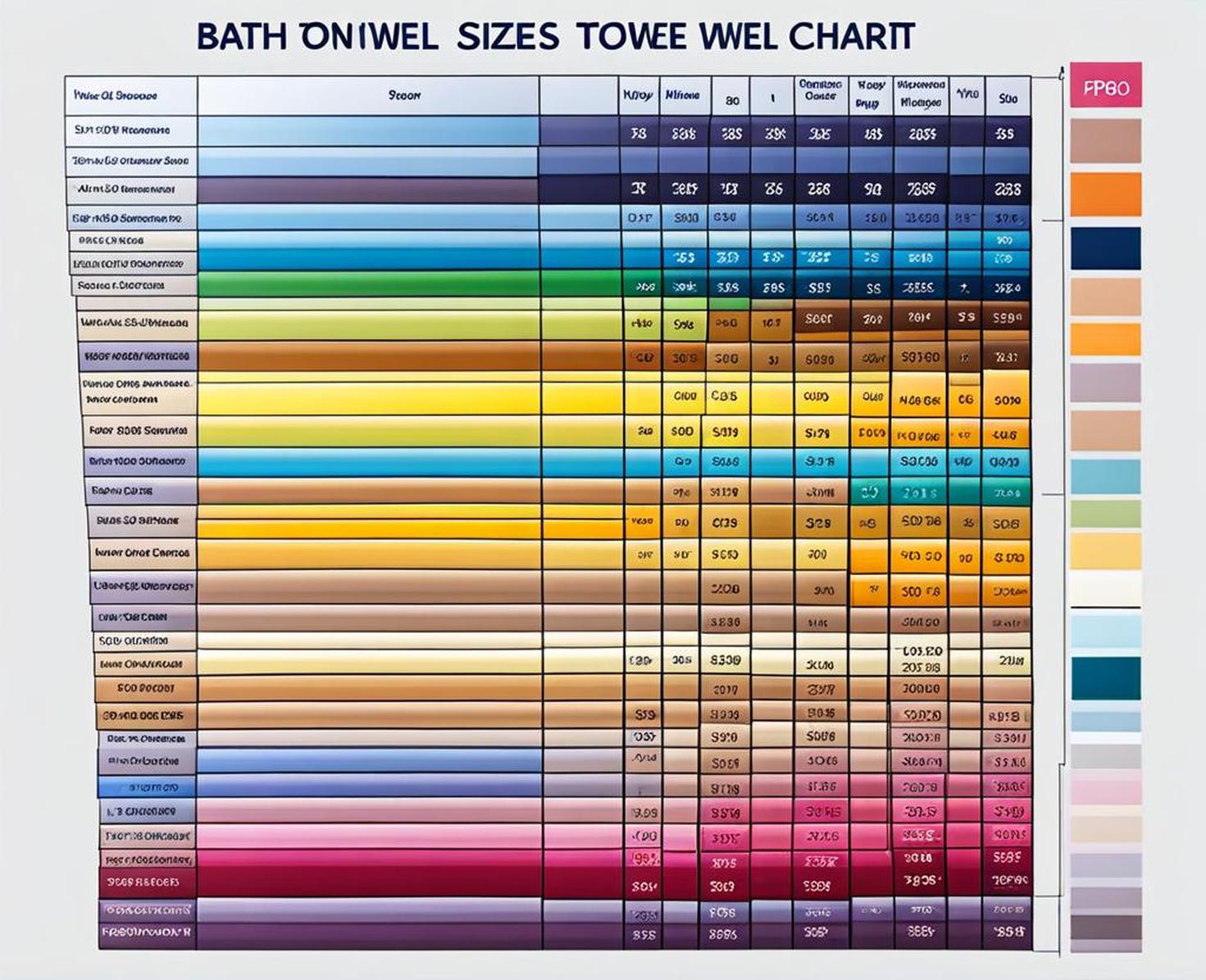 bath towel sizes chart