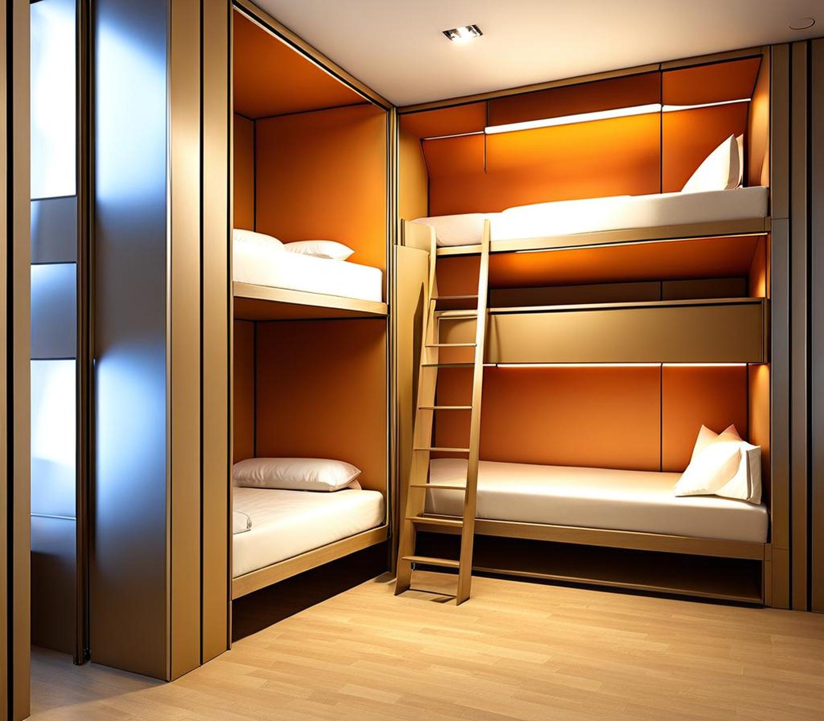 Build-in Bedroom Separation With L-Shaped Bunk Dividers