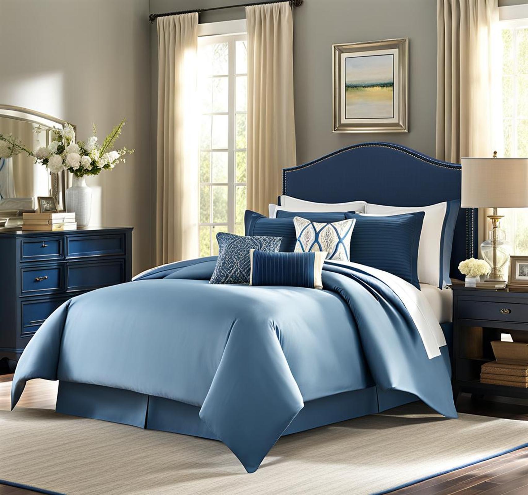 french blue bed skirt