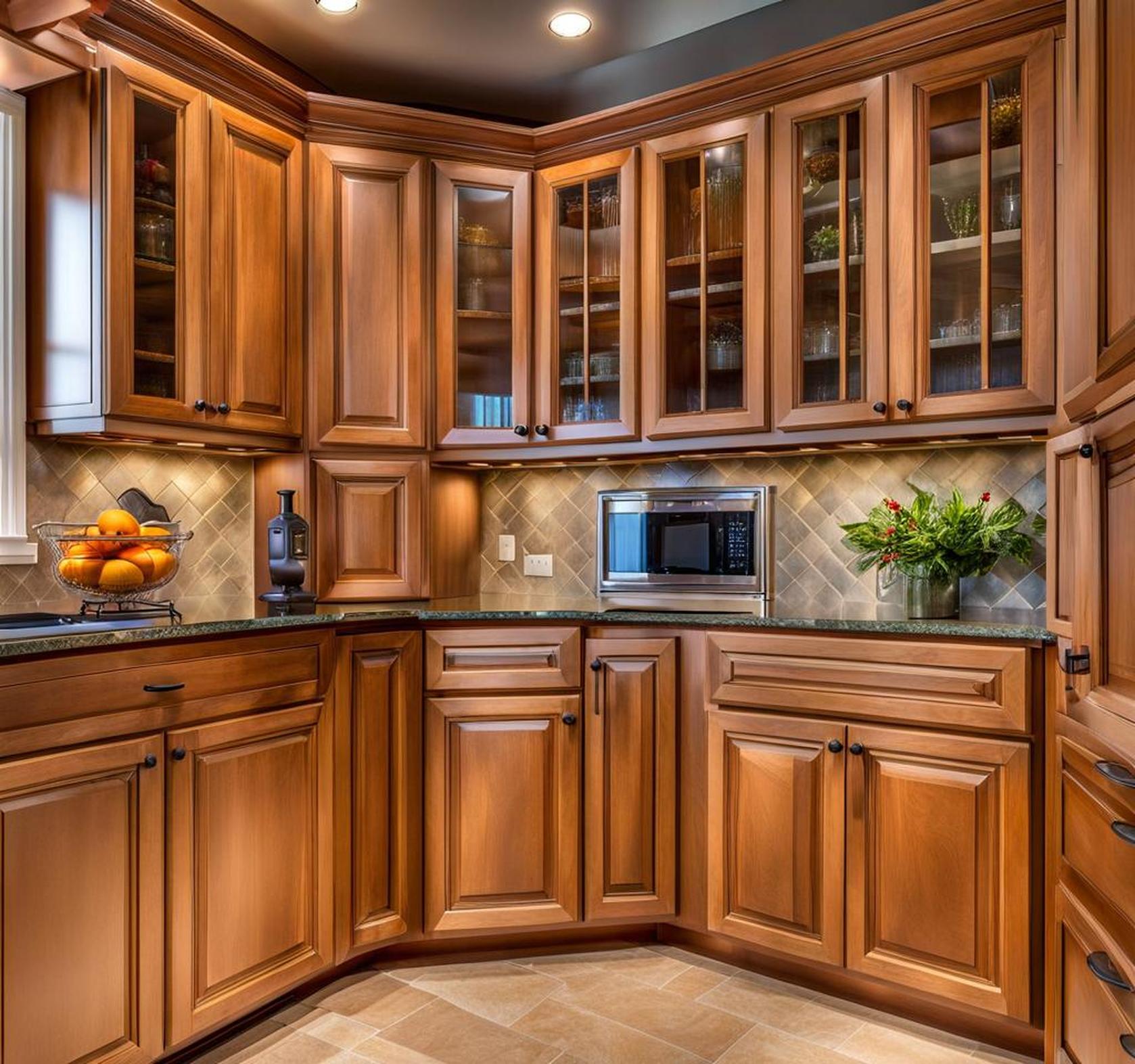 kitchen cabinets with glass doors
