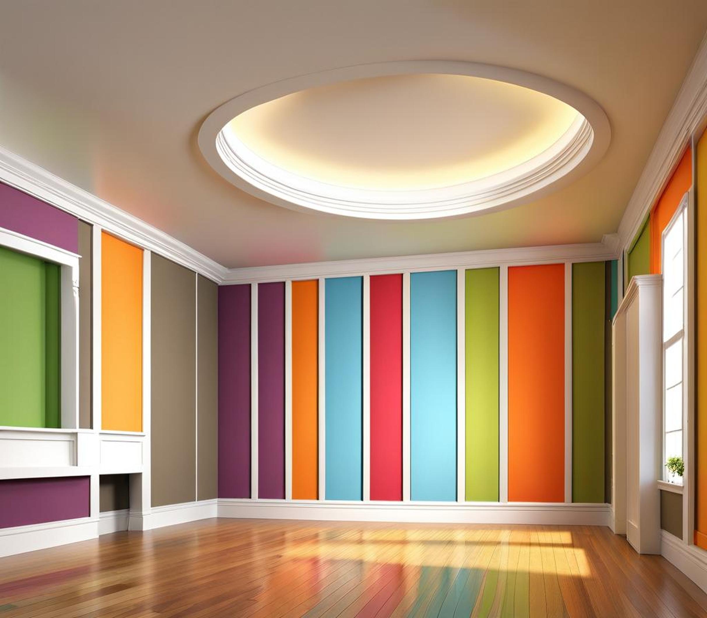 white walls with colored trim