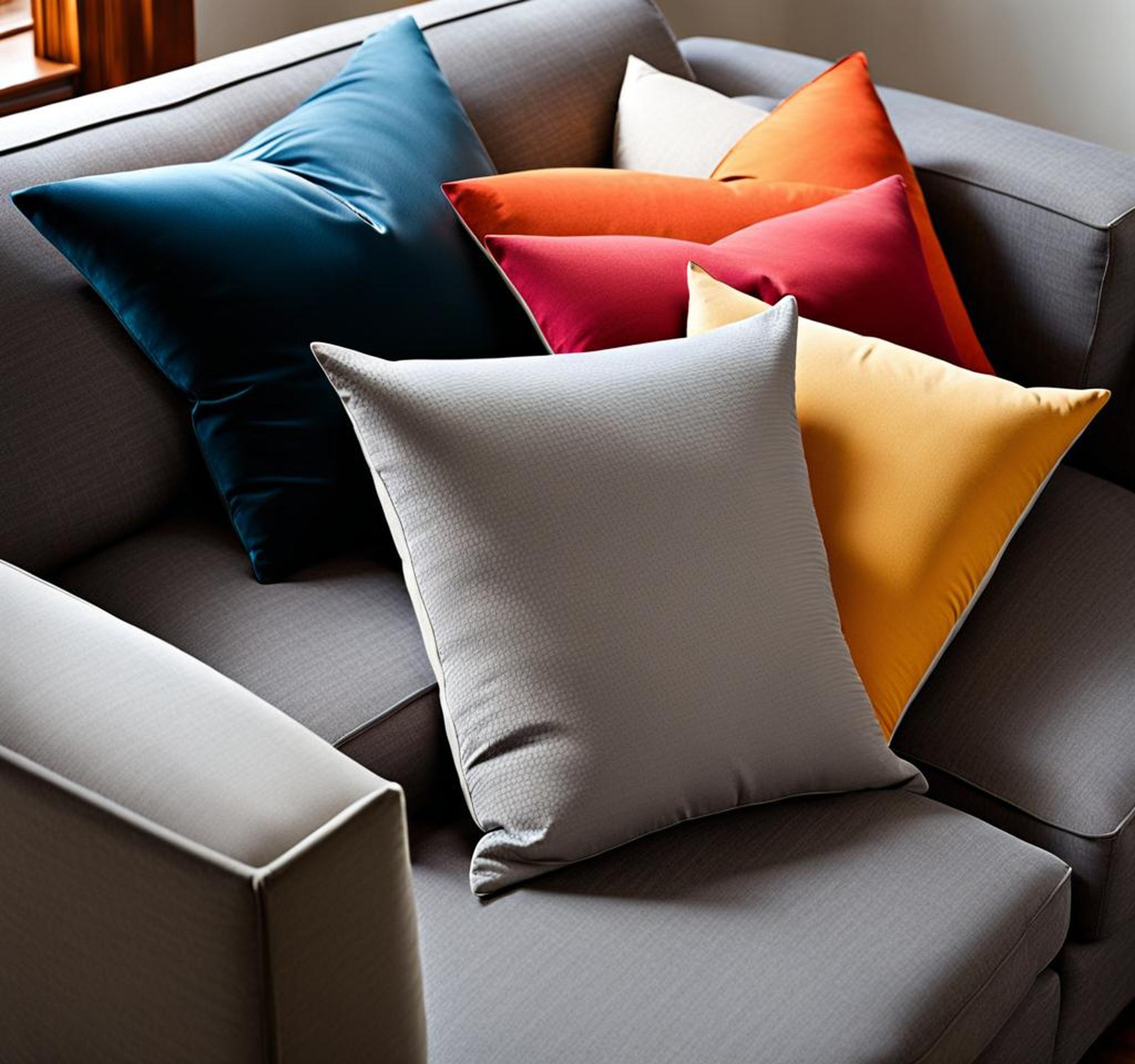 what color pillows for gray couch