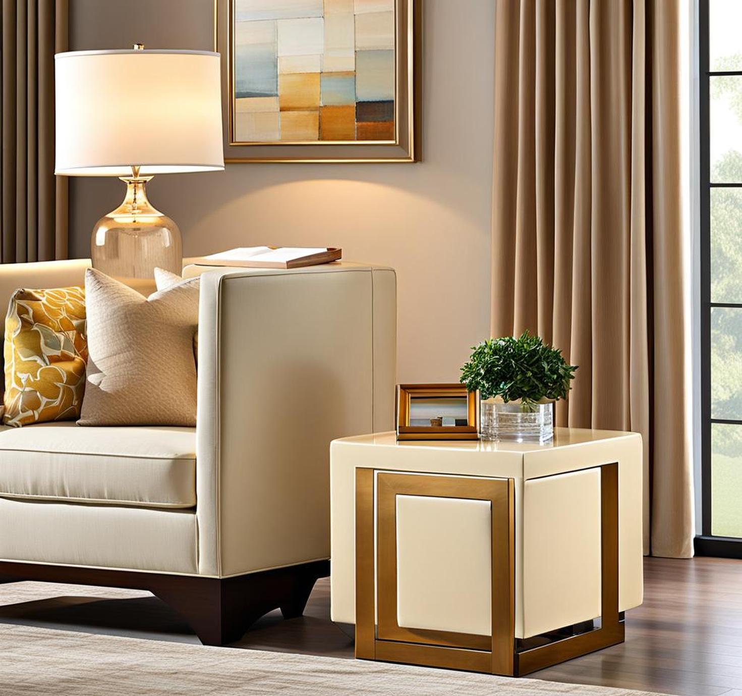 cream colored end tables