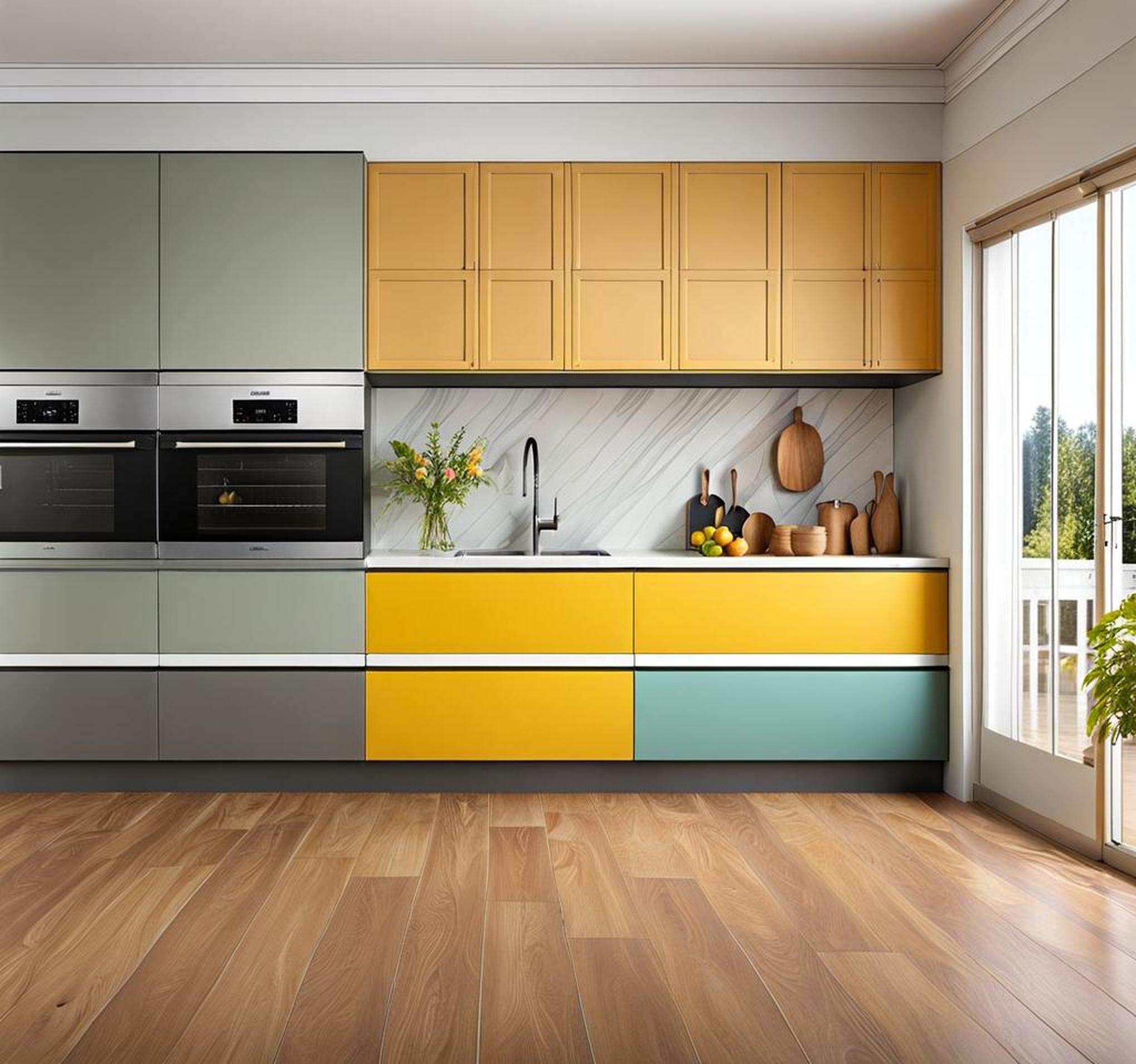 kitchen cabinet and floor color combinations