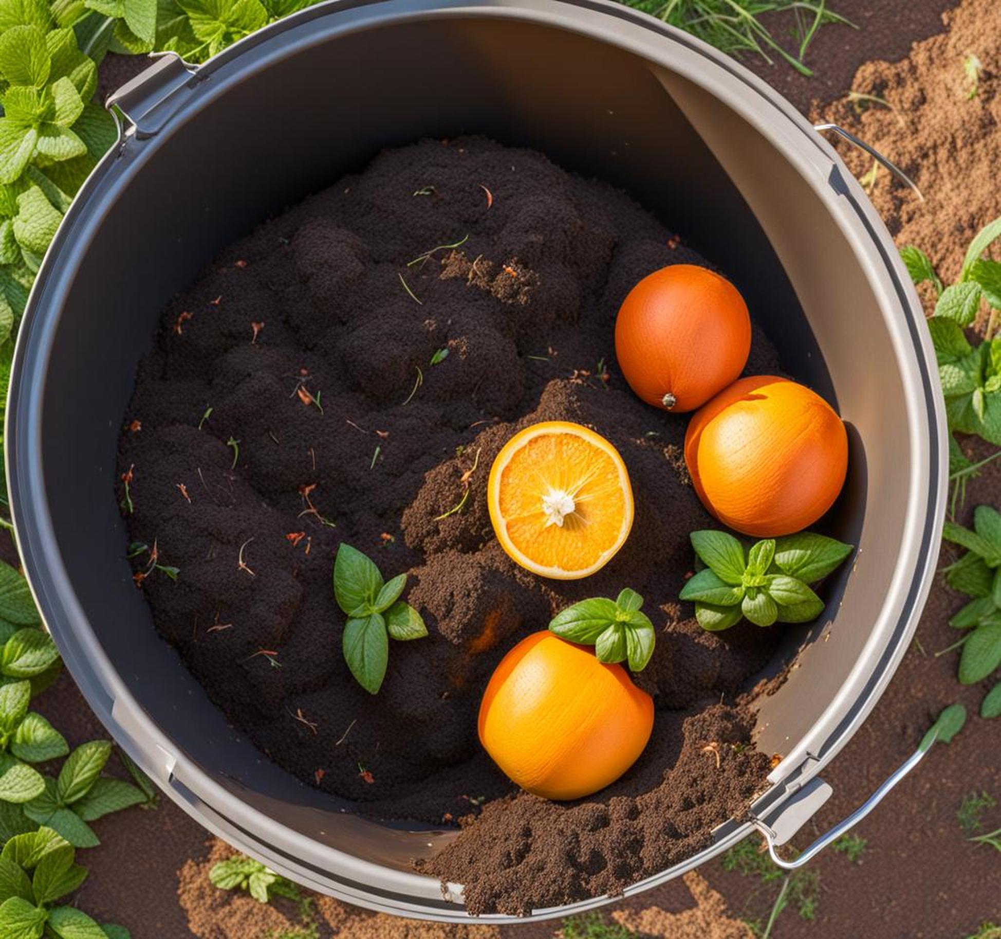 compost in a 5 gallon bucket