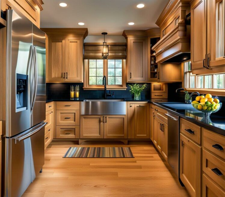 Modernize Your Oak Cabinets With Black Hardware - Tiponthetrail.com