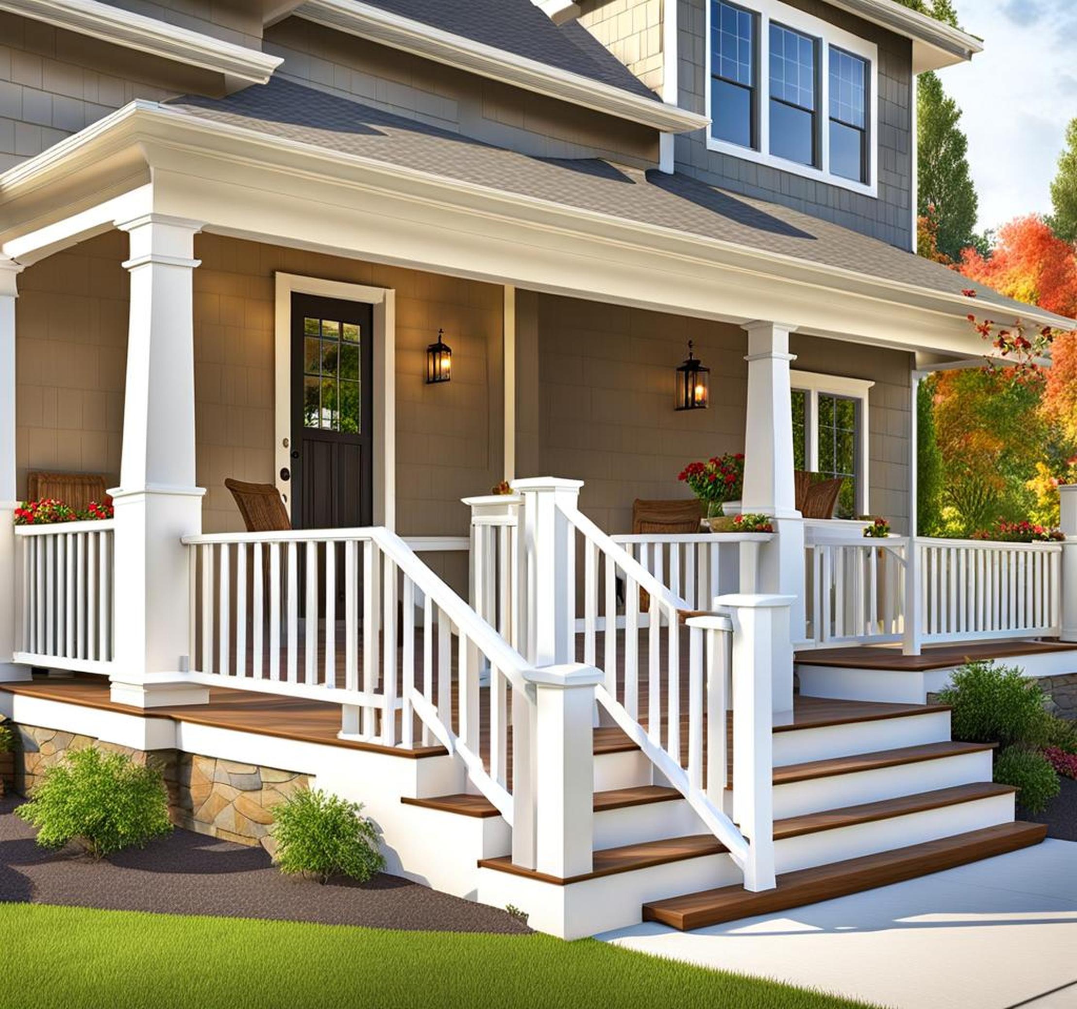 front porches with railings