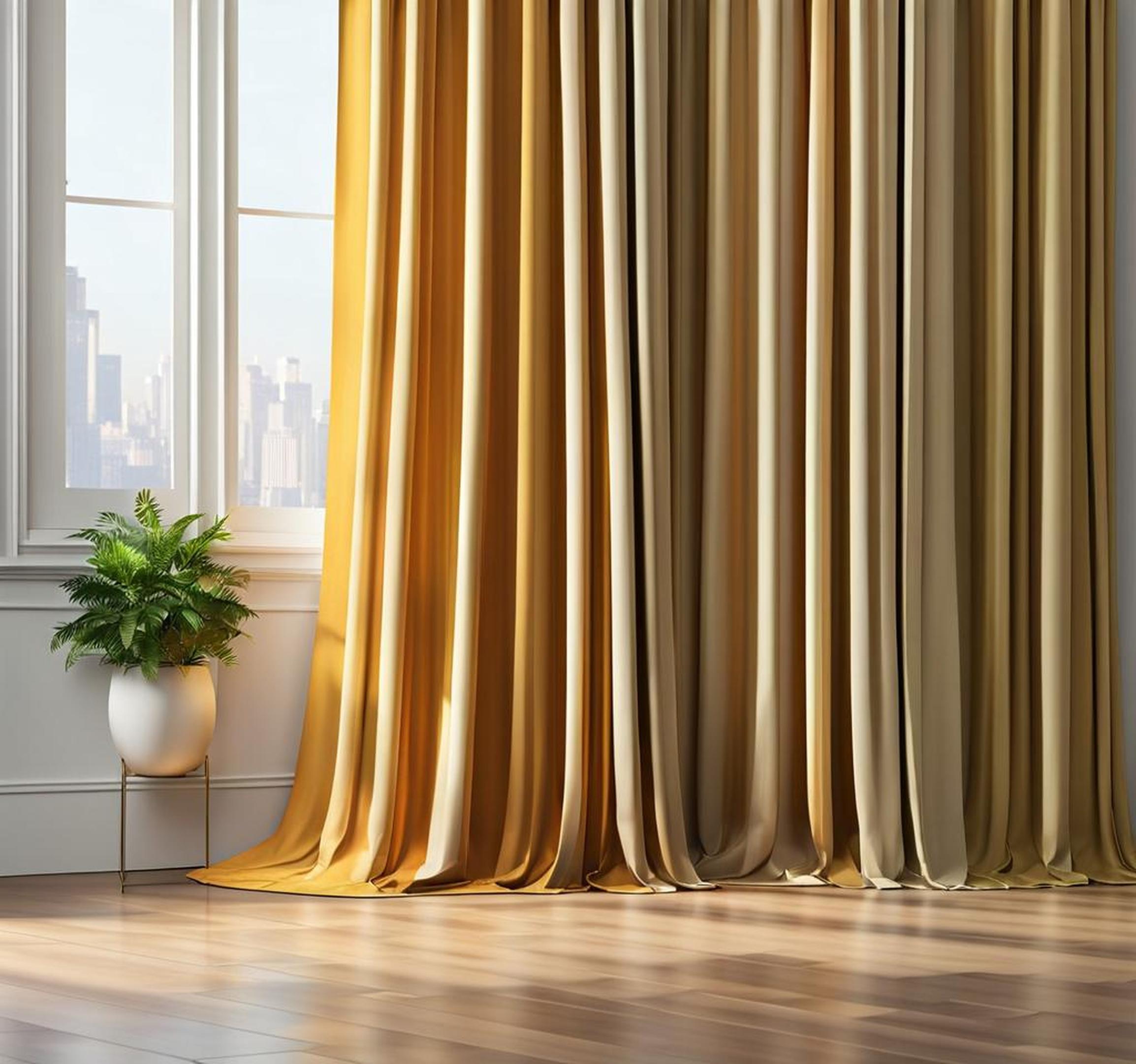 curtains pulled to one side