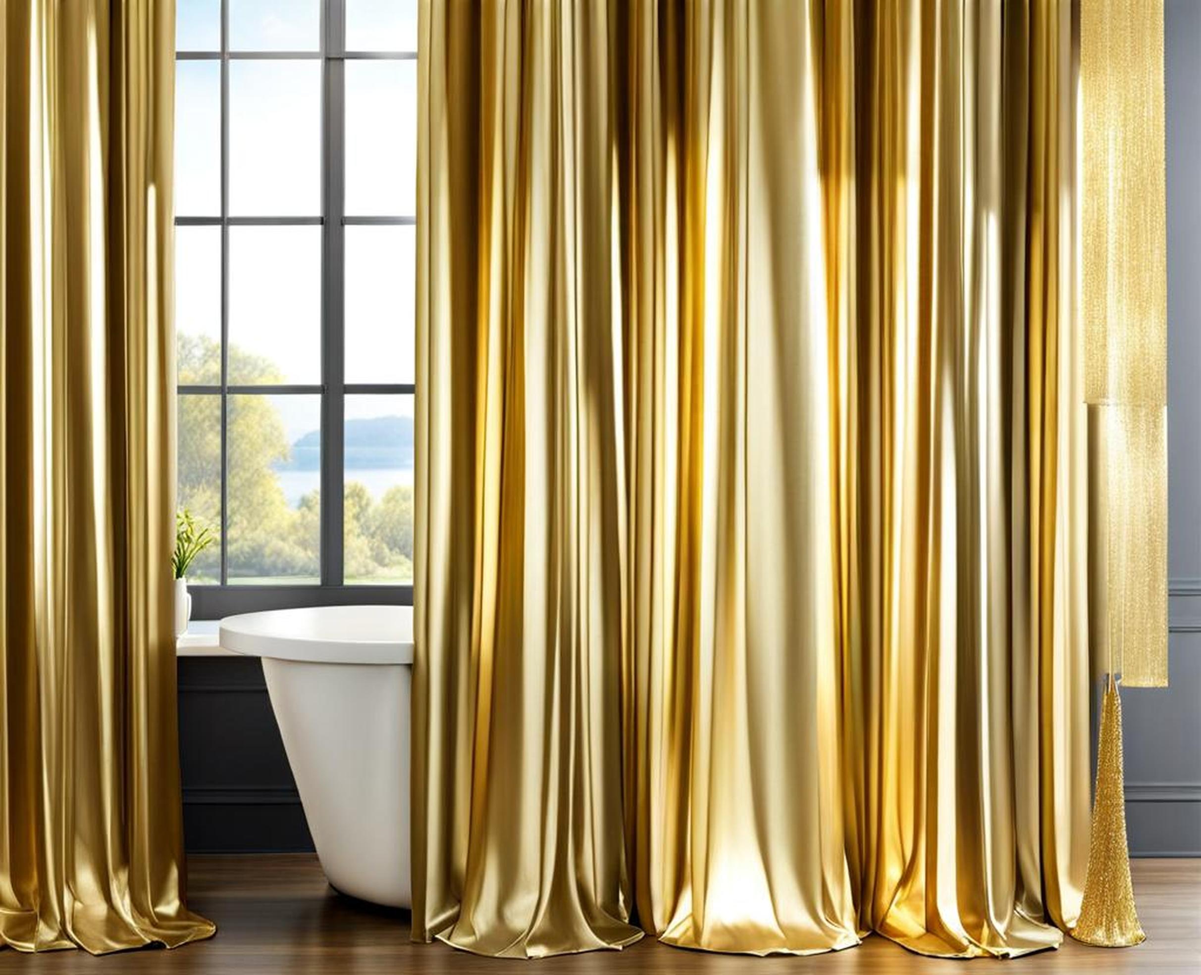 gold shimmer sheer curtains