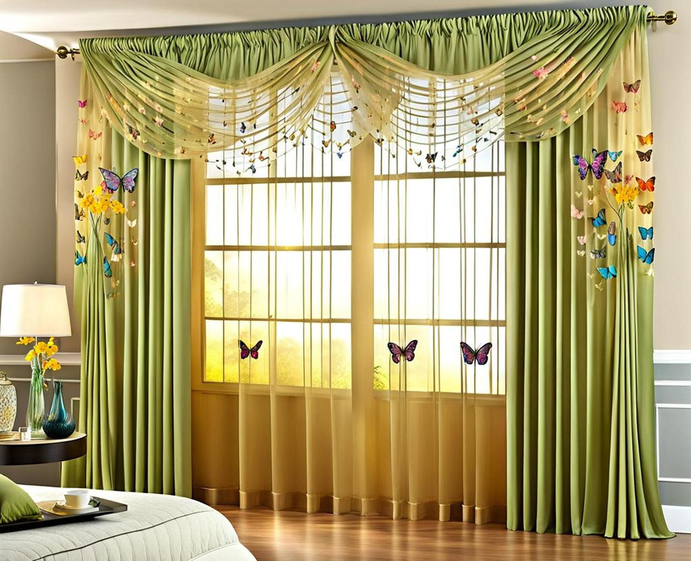 sheer curtains with butterflies